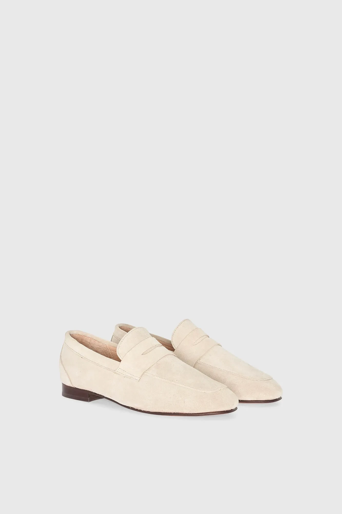 Loafer für Damen aus Wildleder, Modell Burt, Farbe Nude