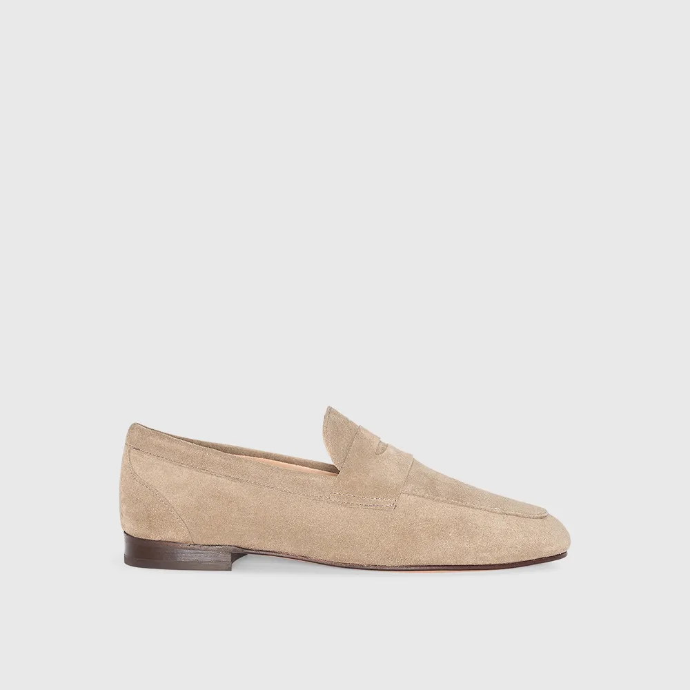 Loafers Dames Suede Burt Taupe
