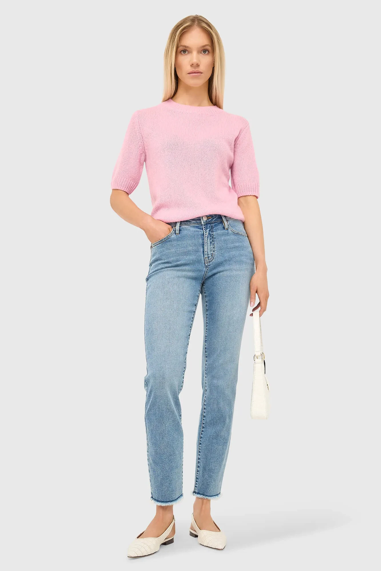 Mom-Jeans für Damen, mittlere Leibhöhe, Cooper-Blau 786