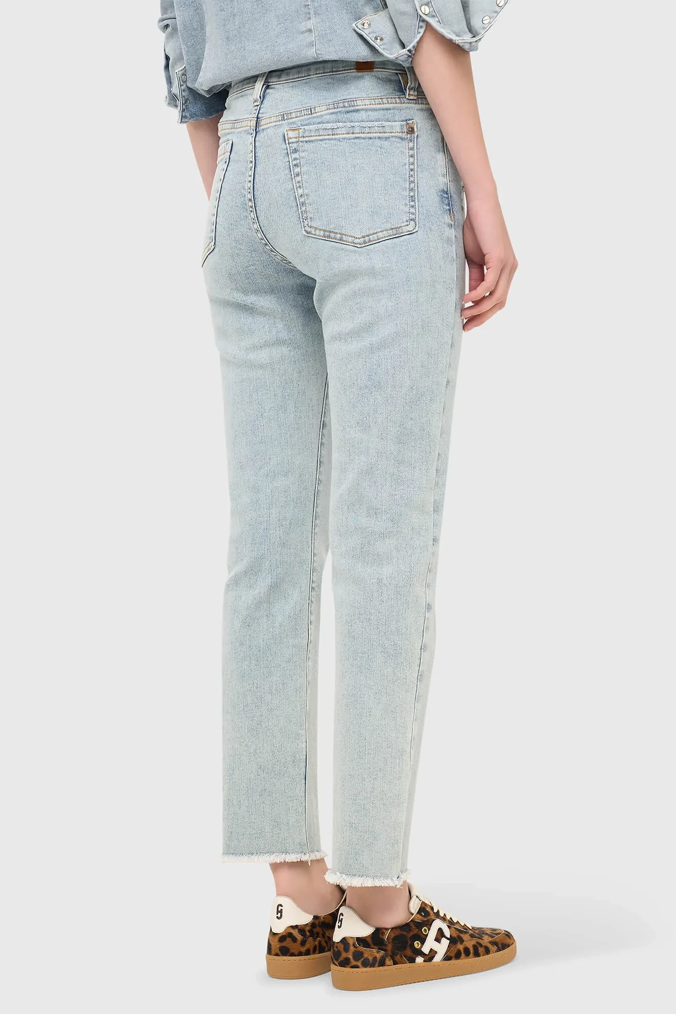 Mom-Jeans für Damen, mittlere Leibhöhe, Stretch, Cooper-Blau, 565