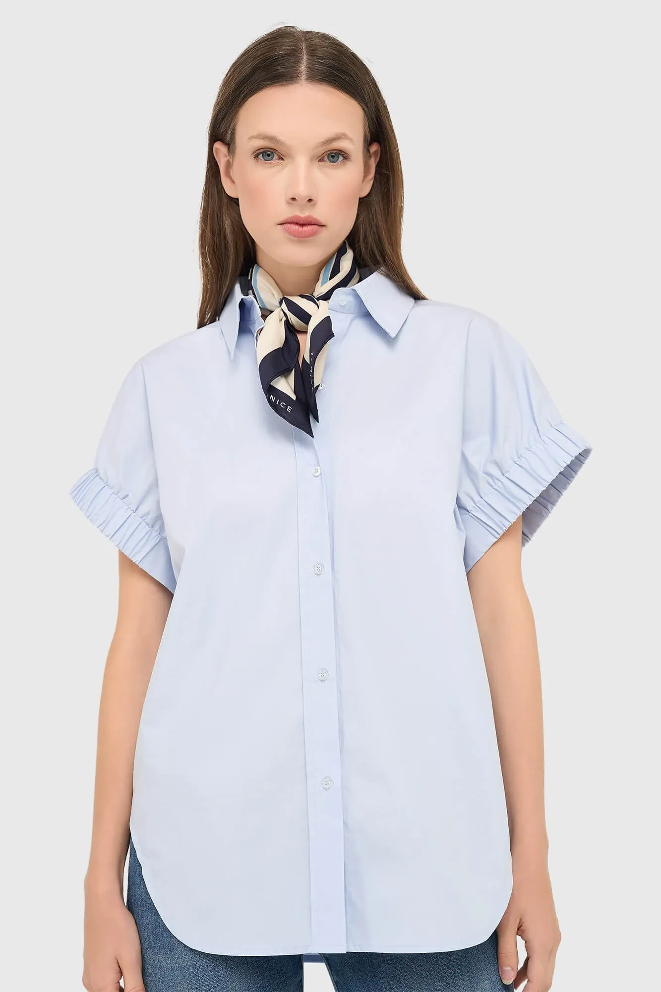 Mom-Jeans für Damen, Stretch, mittlere Leibhöhe, Cooper-Blau 932