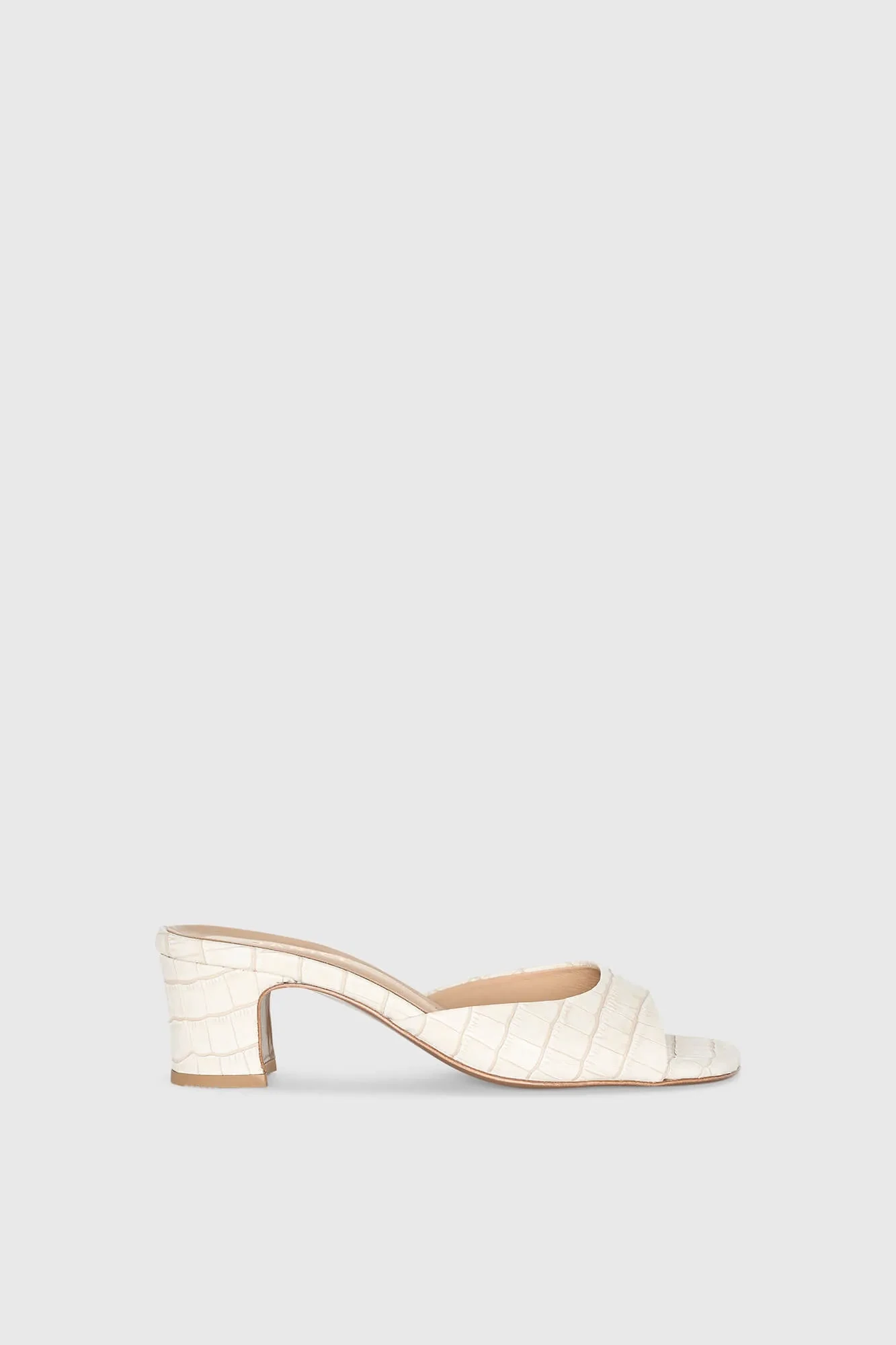 Damen-Pantoletten aus Leder, Crew, Off-White