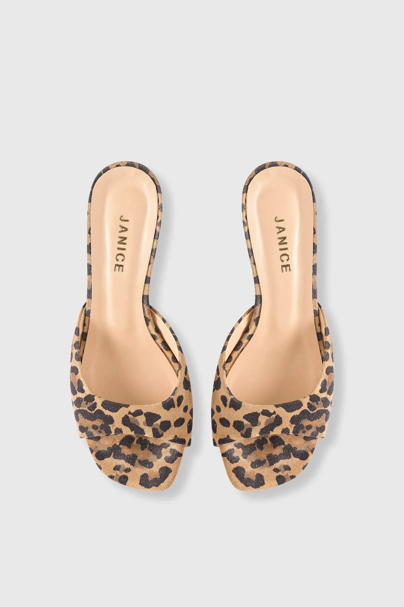 Women's Leather Crew Slippers with Leopard Print