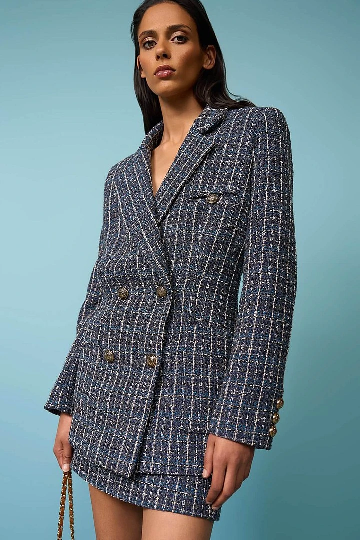 Blazer Dames Tweed Blauw Martin