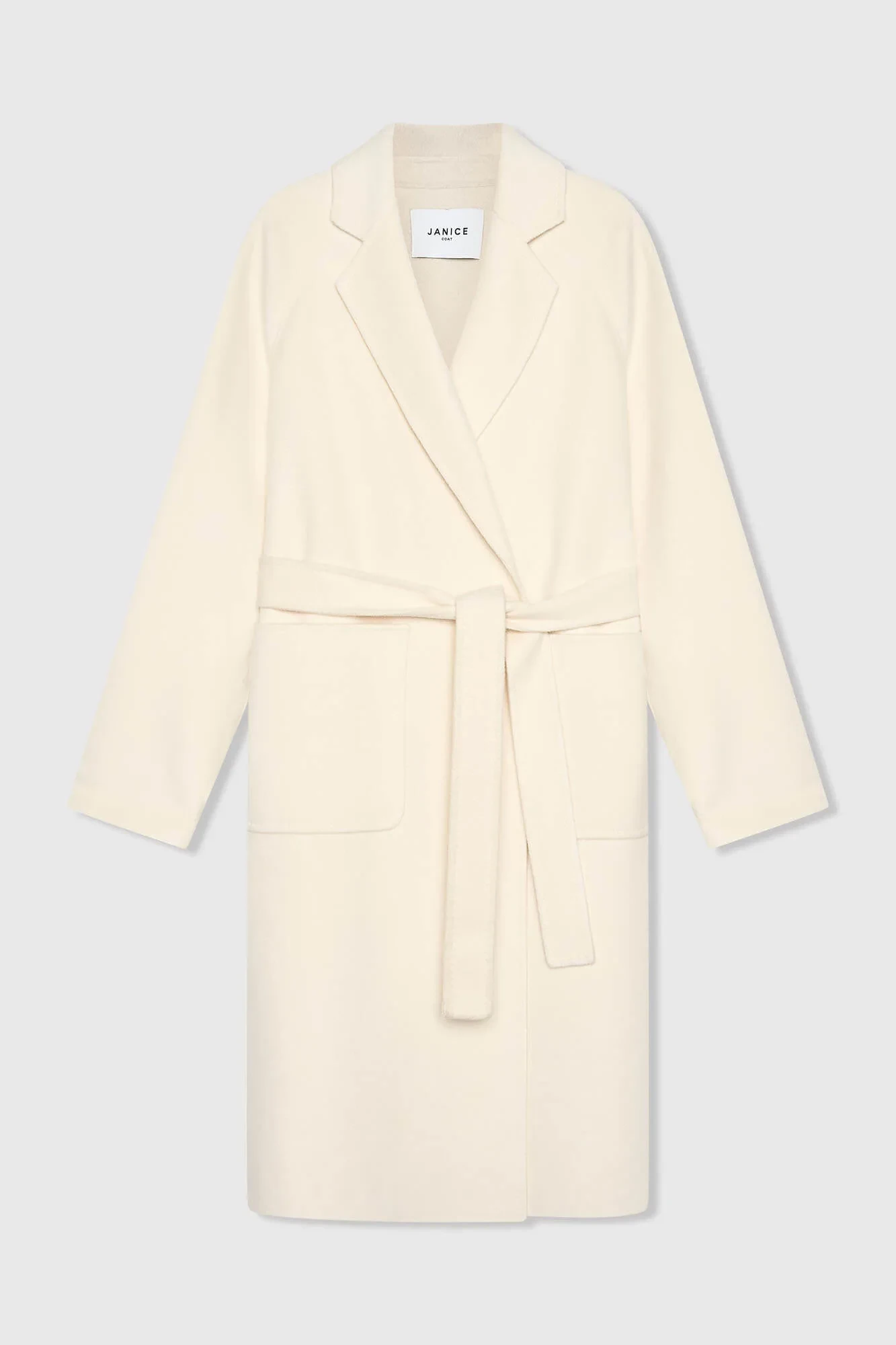 Cashmere Dames Jas Lang Double Face Jules Off White