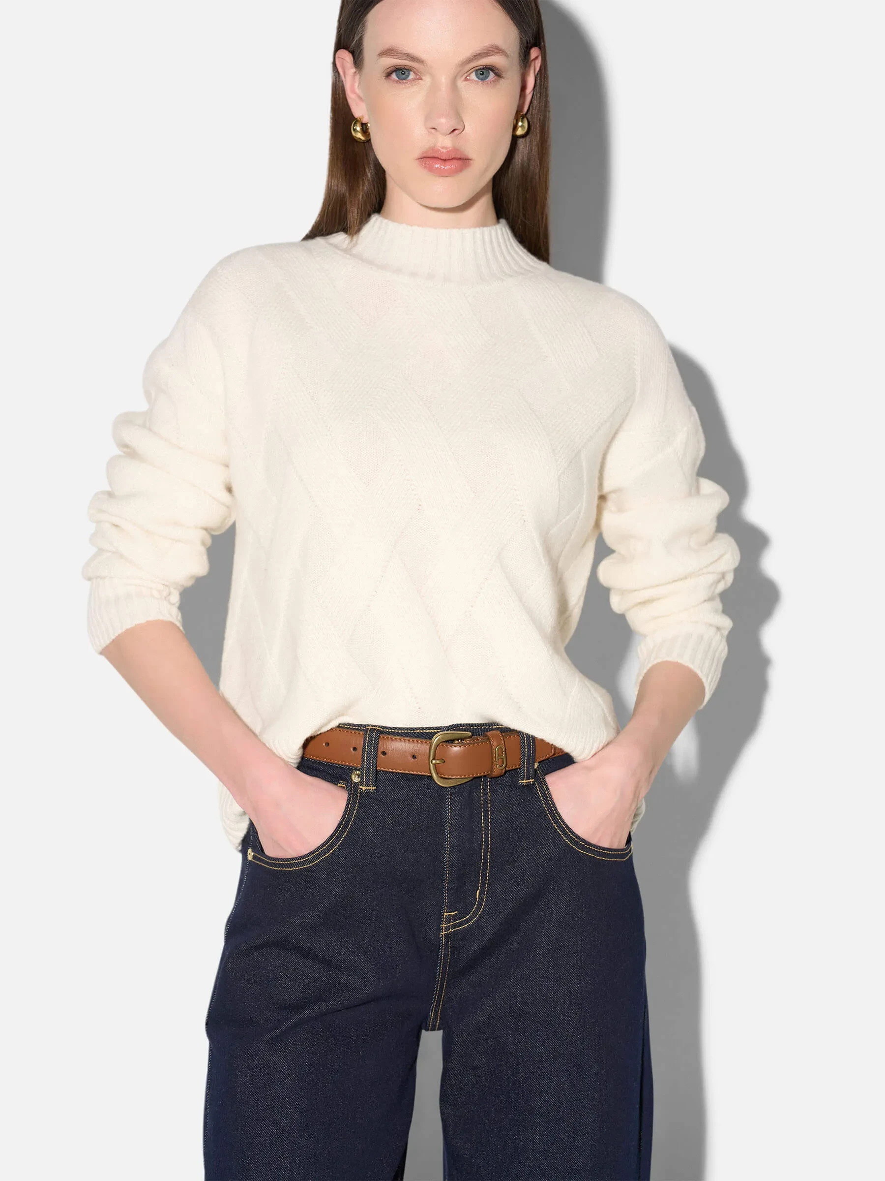 Off White Cashmere Dames Trui Taron