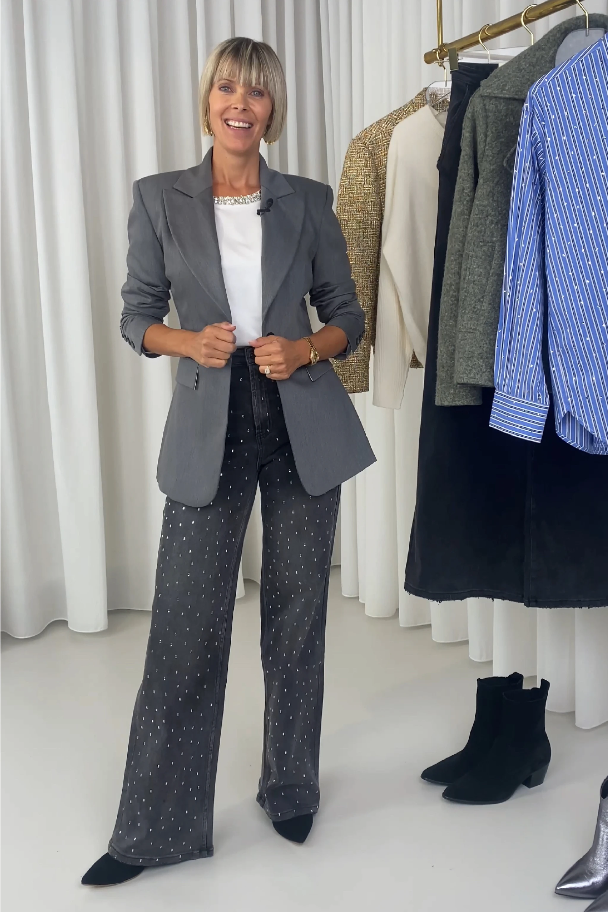 Taillierter Blazer in Grau