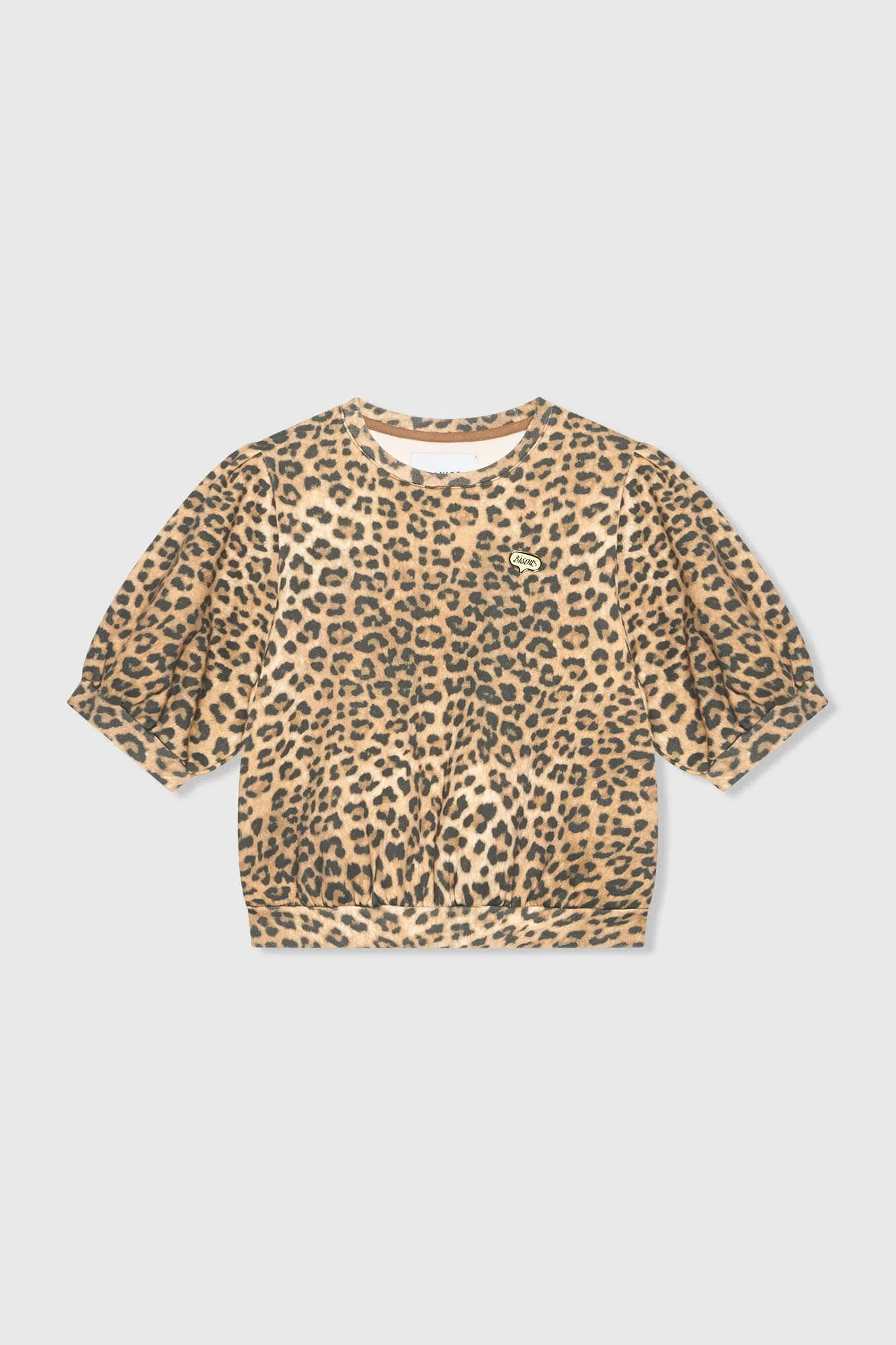 Damen-Sweatshirt mit Leopardenmuster, Puffärmel, Baumwolle, Corey