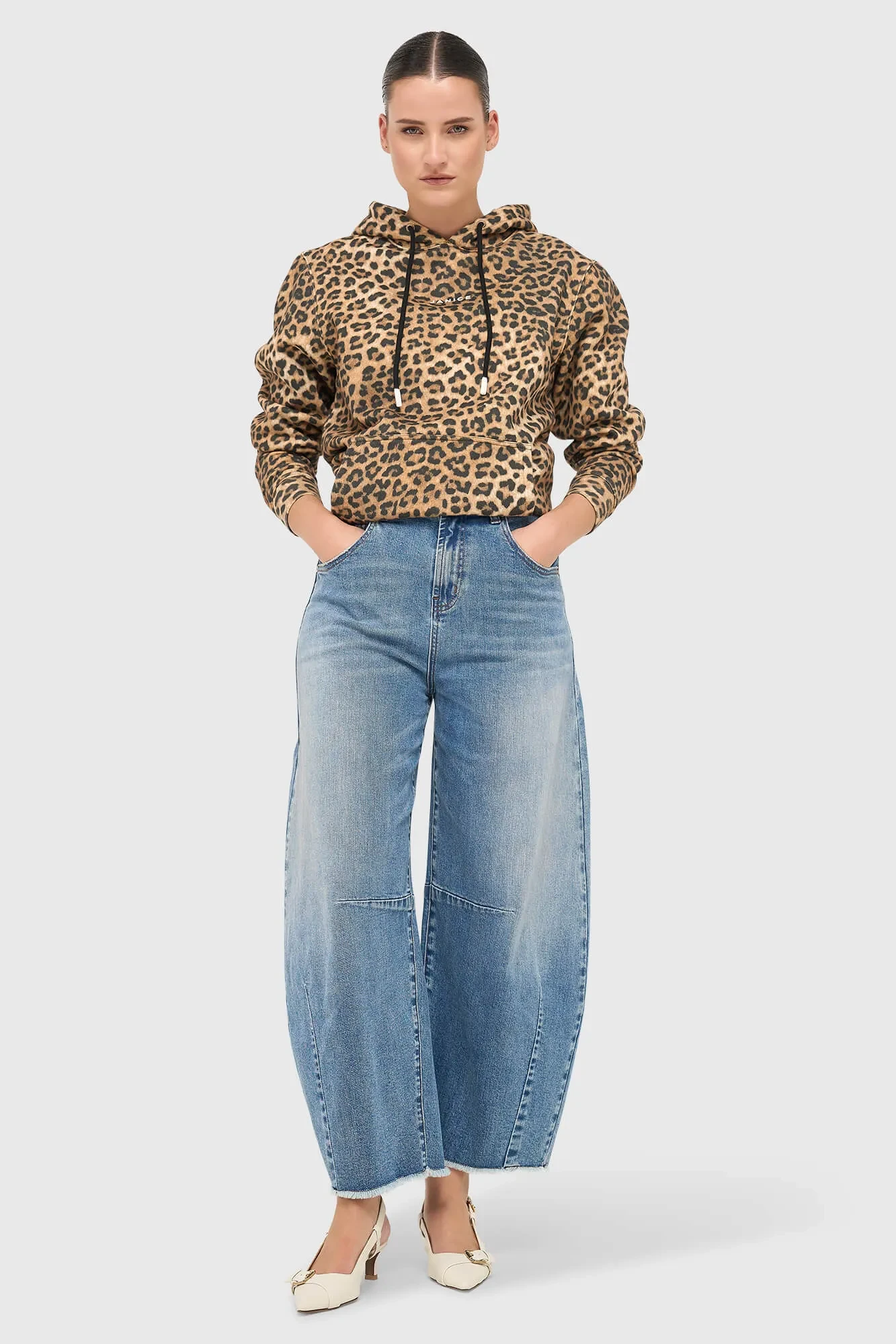 Hoodie mit Leopardenmuster für Damen aus Baumwolle von Scott