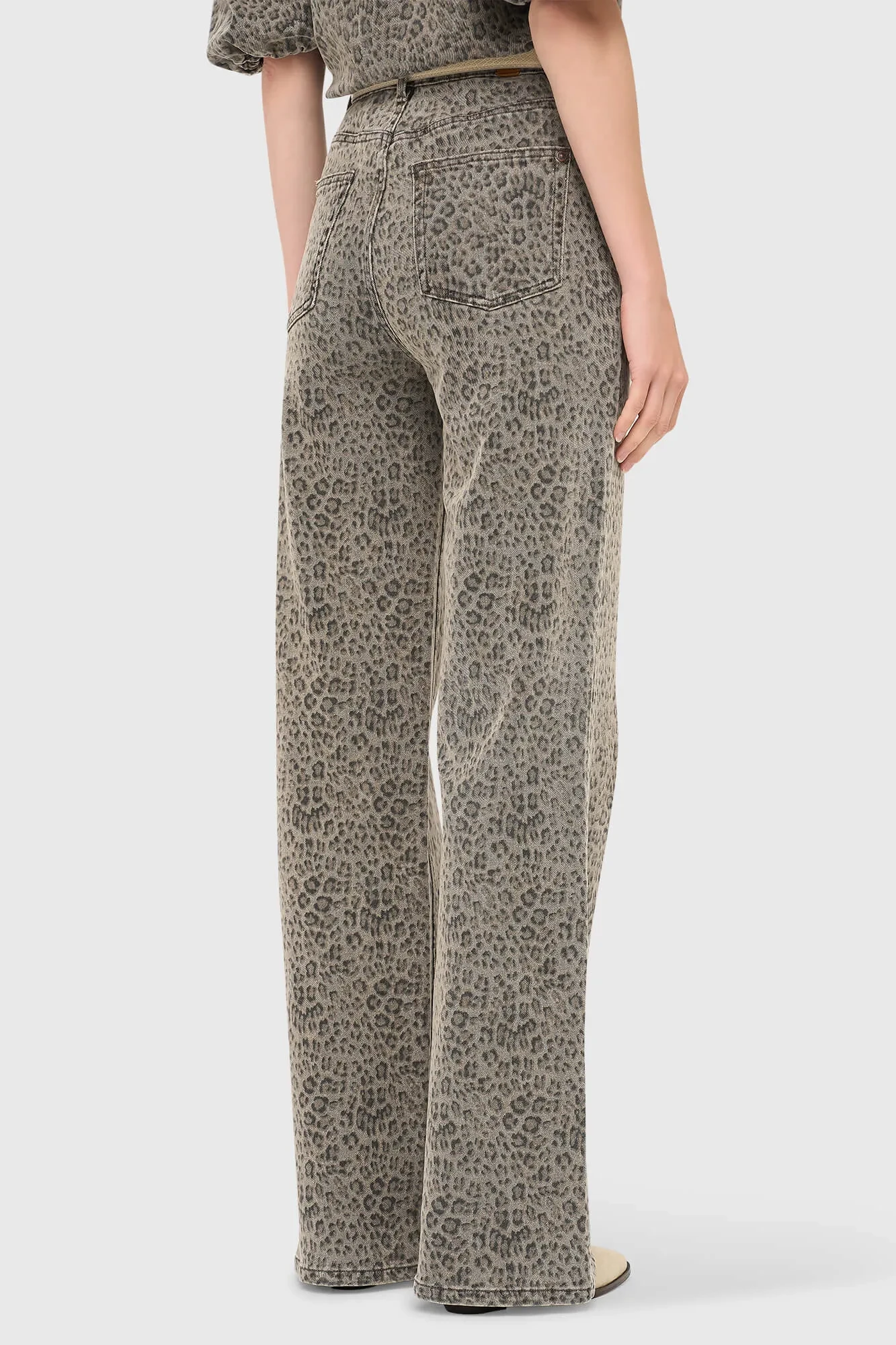 Women's Leopard-Print Straight-Leg High-Rise Jeans - Jason