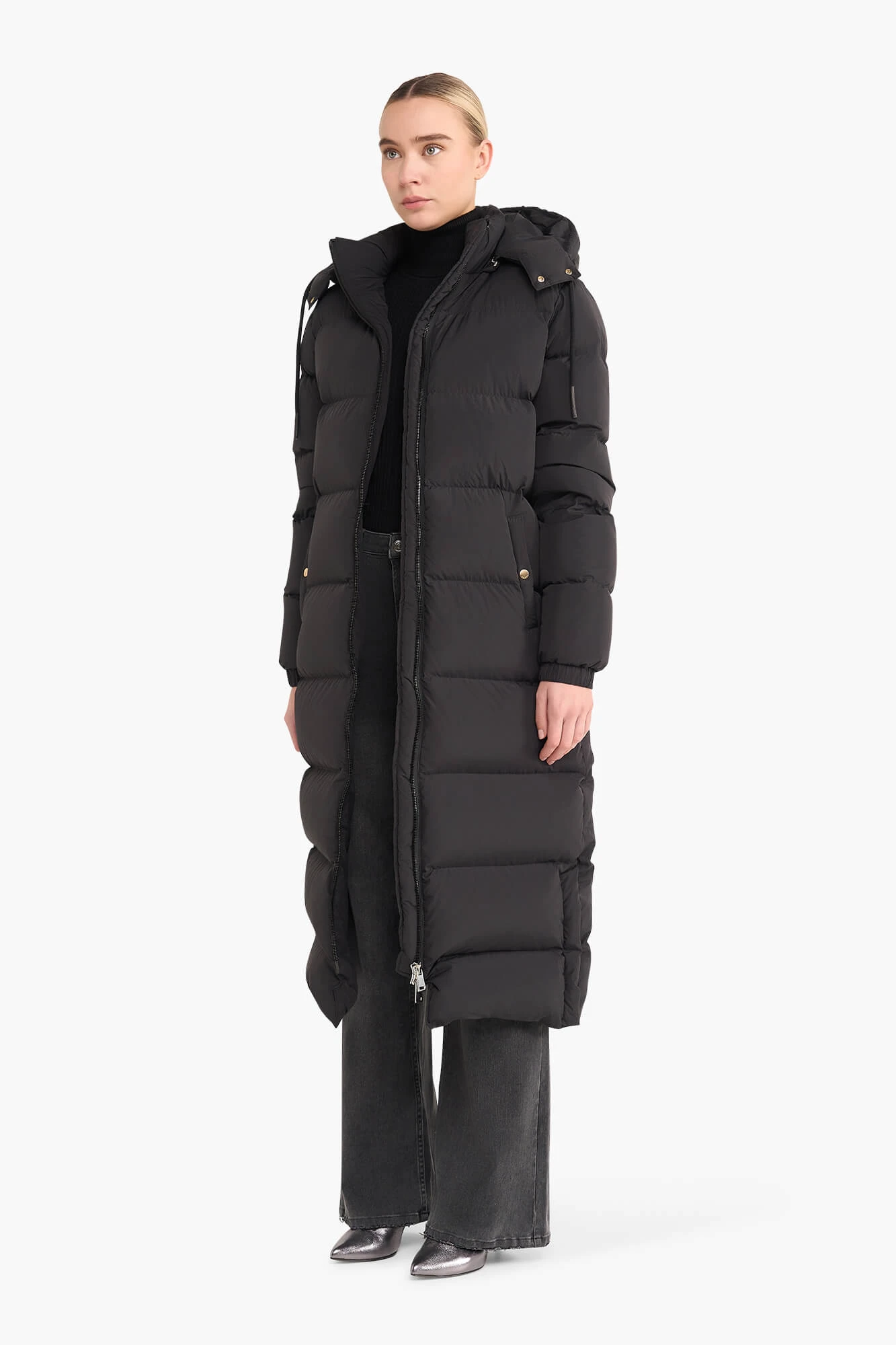 Puffer Jas Dames Lang Derrick Zwart