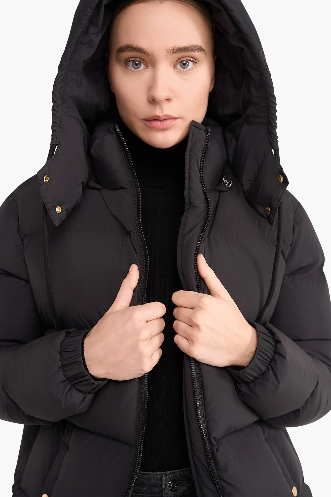 Puffer Jas Dames Lang Derrick Zwart
