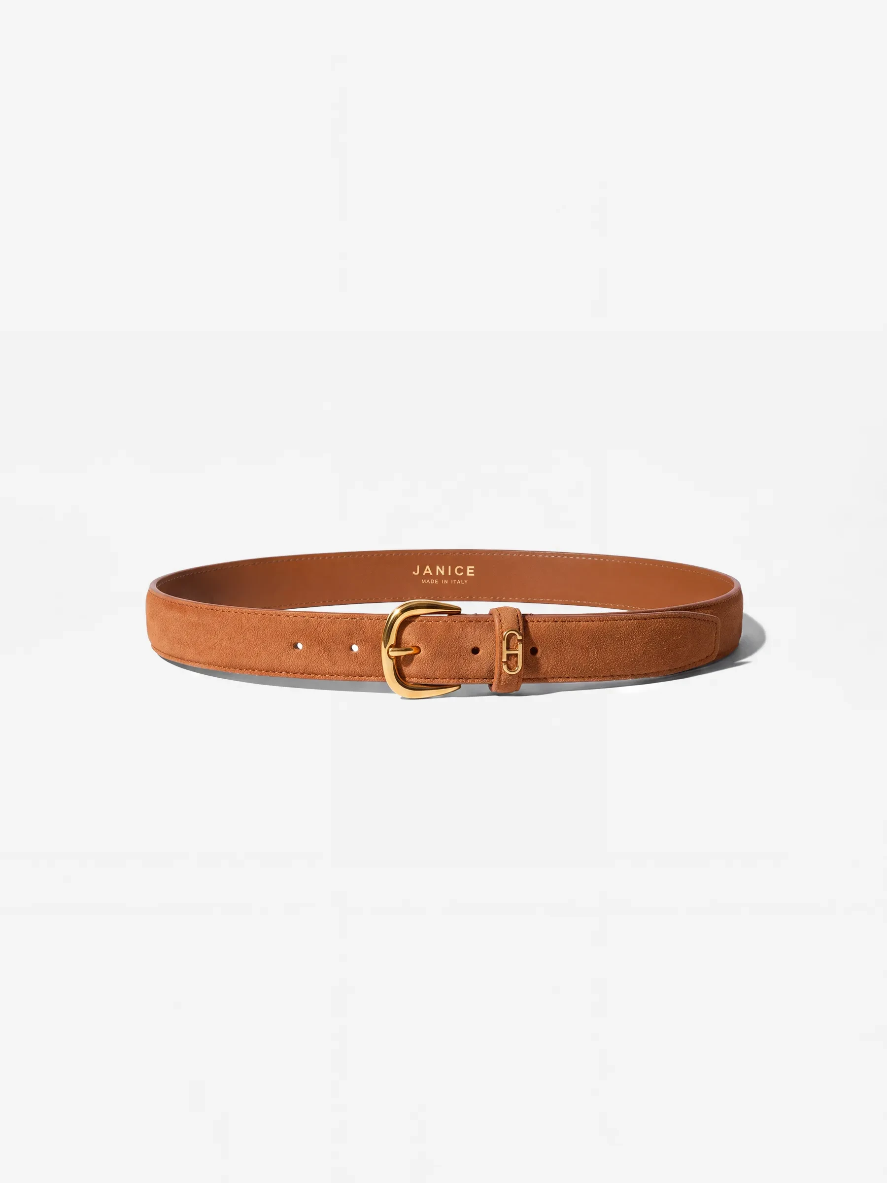 Riem Leer Dames Cognac Malone Goud Suede