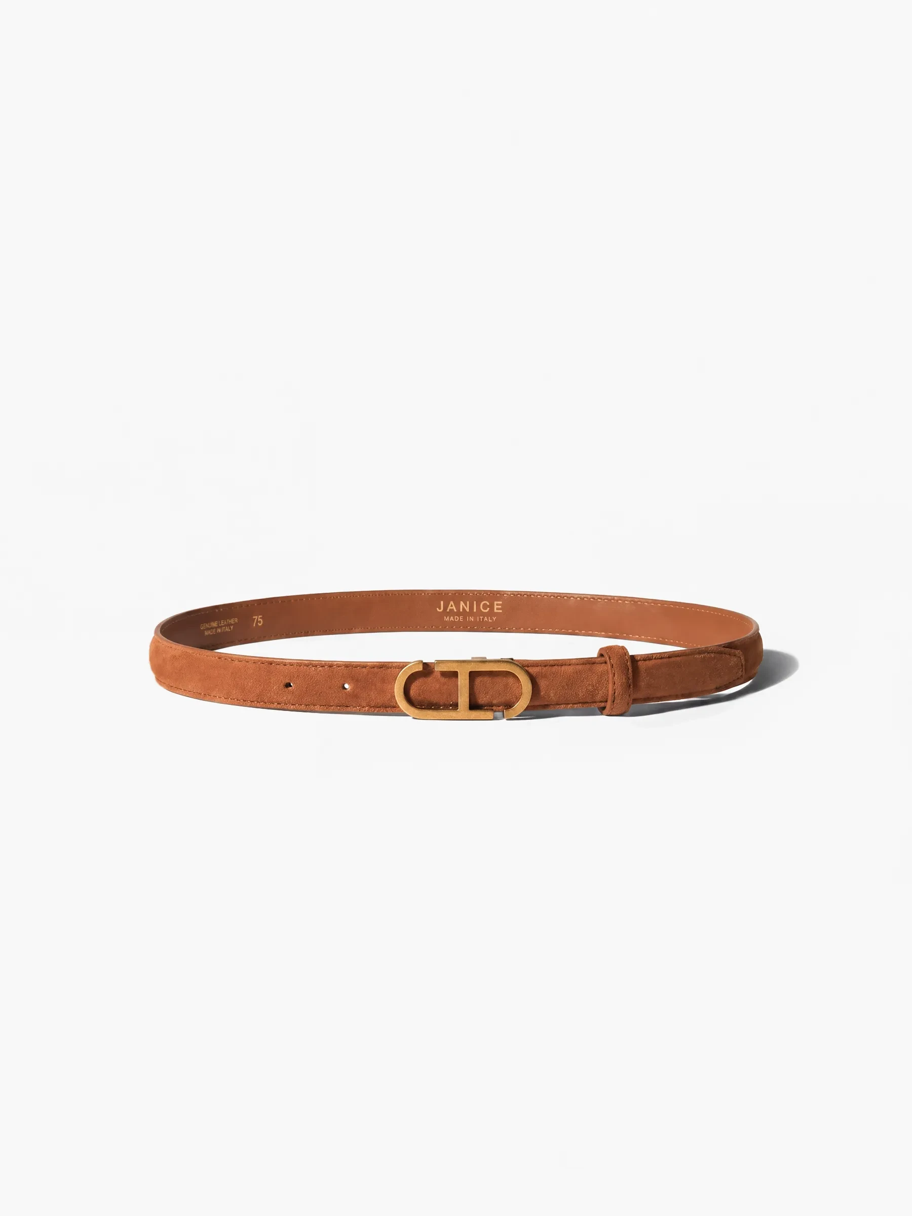 Leren Dames Riem Trophy Brass Cognac Suede