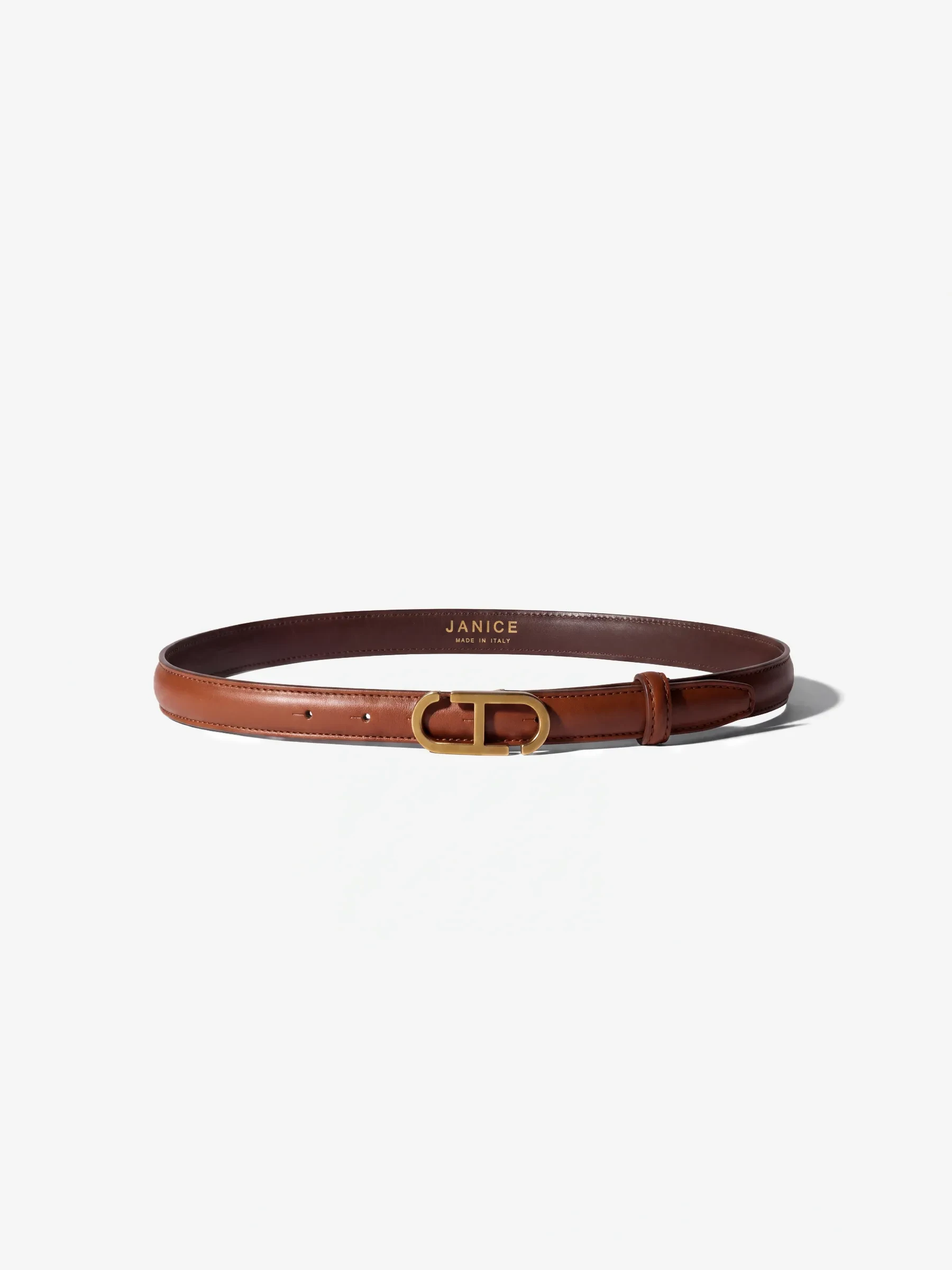 Leren Dames Riem Tabacco Trophy Brass