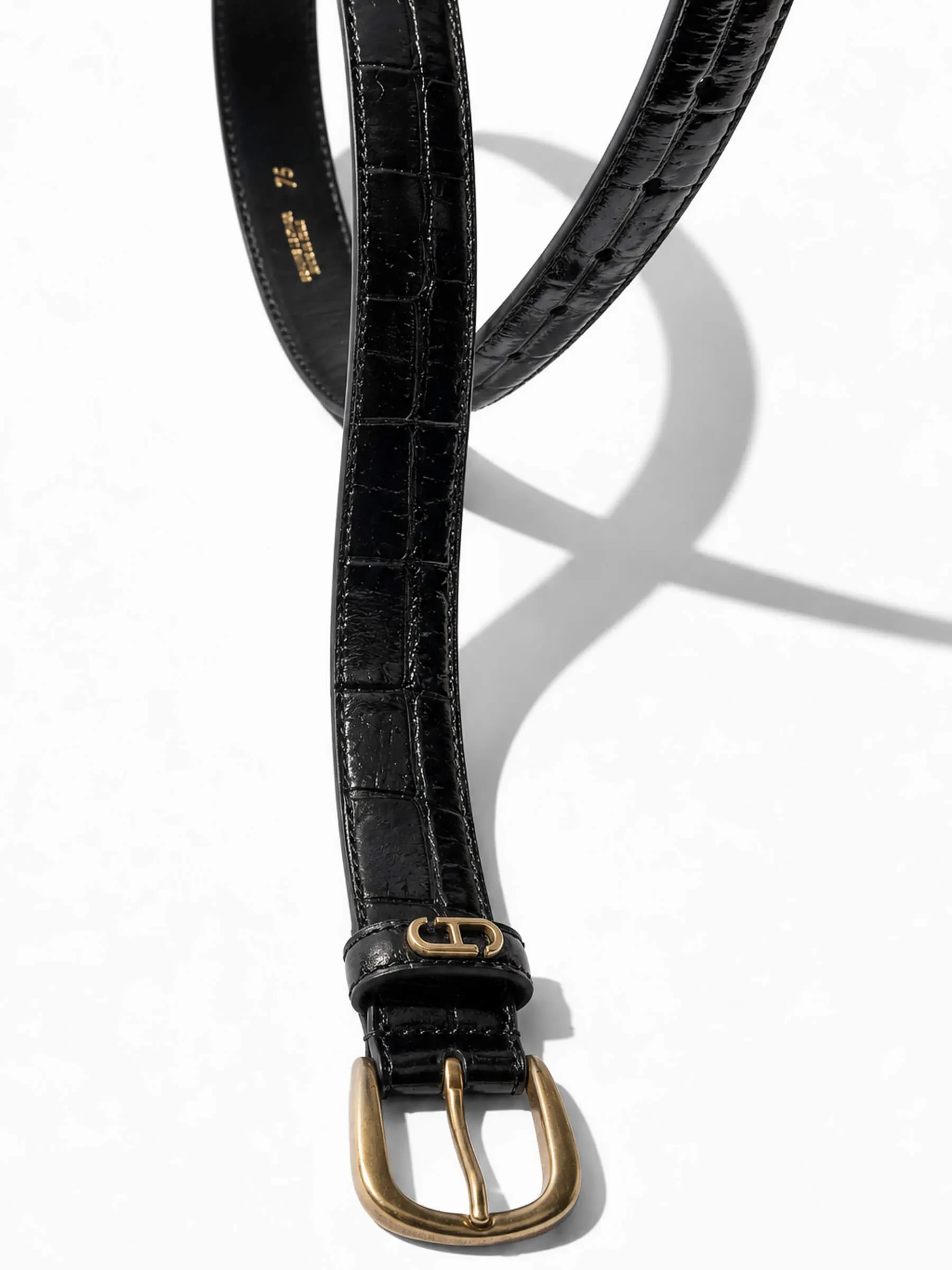 Riem Leer Dames Zwart Malone Brass Croco
