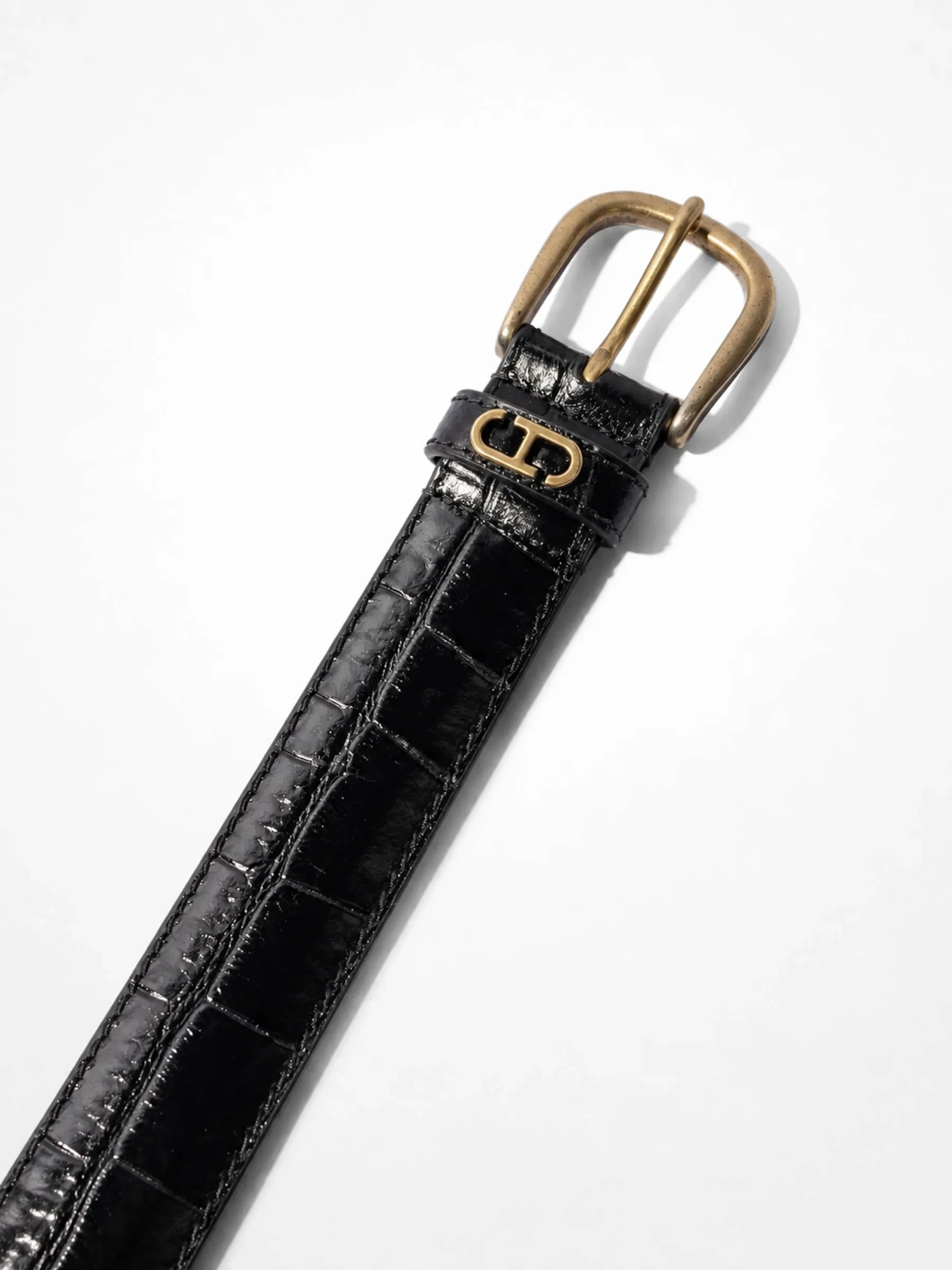 Riem Leer Dames Zwart Malone Brass Croco