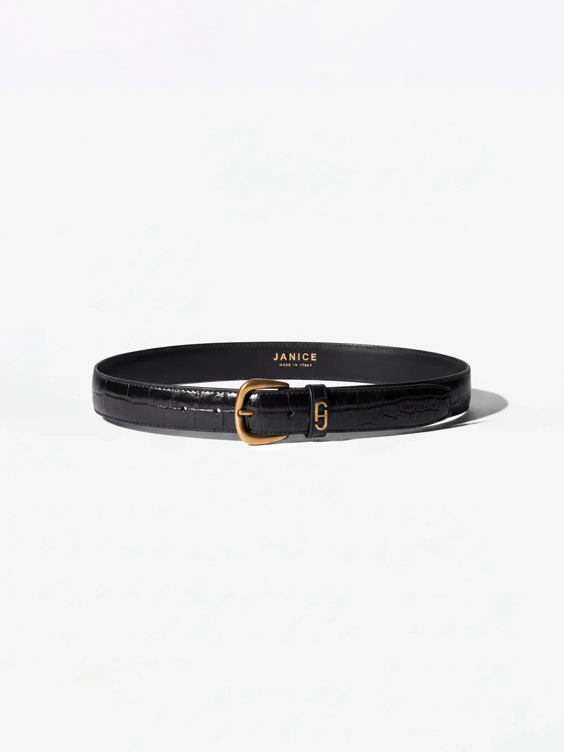 Riem Leer Dames Zwart Malone Brass Croco