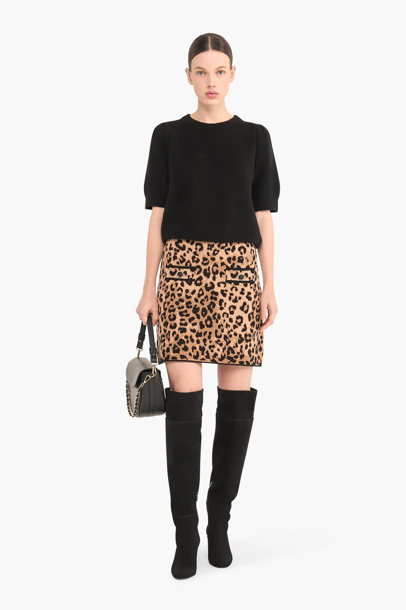 Rokje Gebreid Stretch Viscose Rodger Panterprint