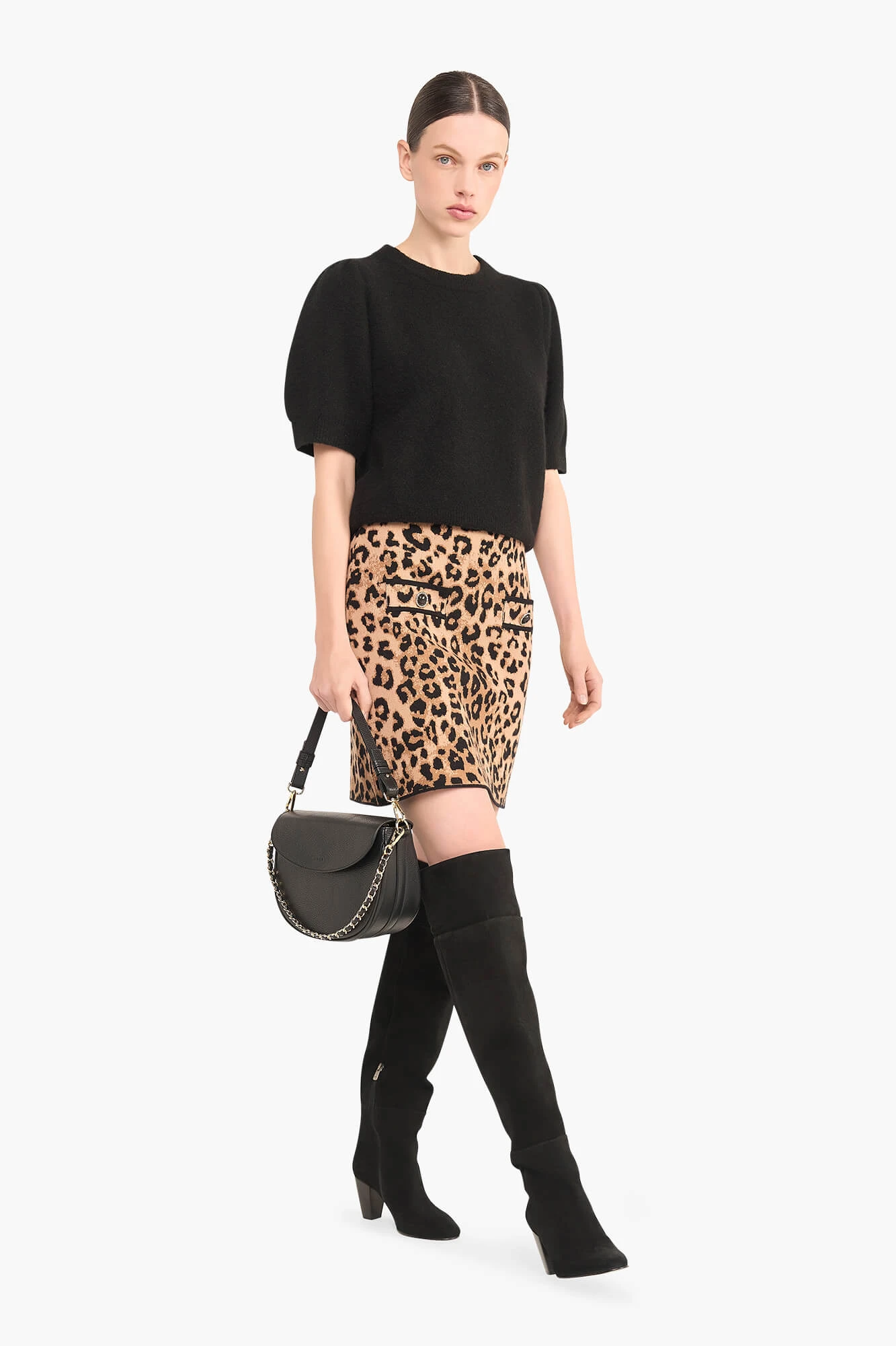 Rokje Gebreid Stretch Viscose Rodger Panterprint