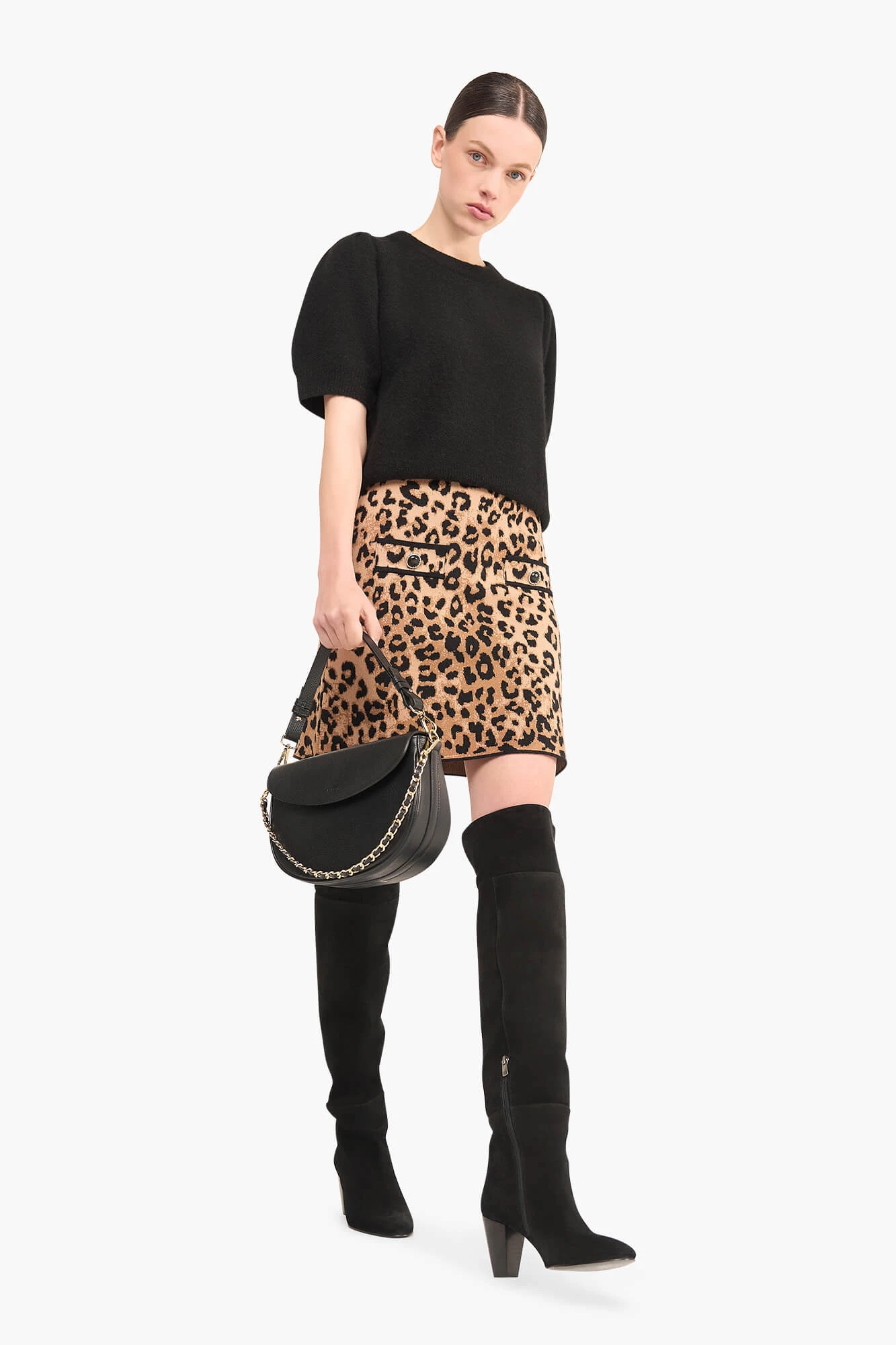Rokje Gebreid Stretch Viscose Rodger Panterprint