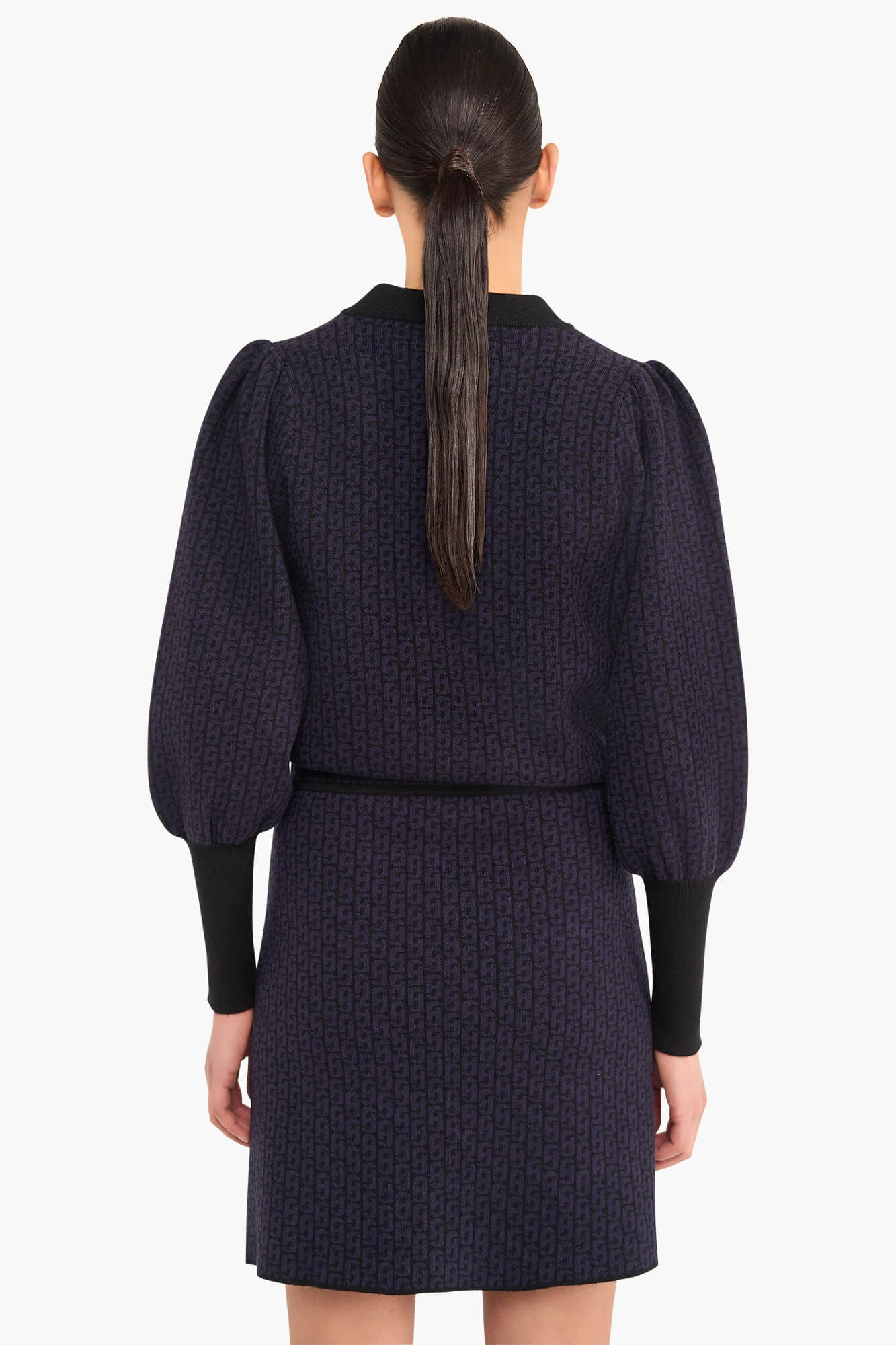 Rokje Gebreid Stretch Viscose Rodger Logo Zwart Blauw