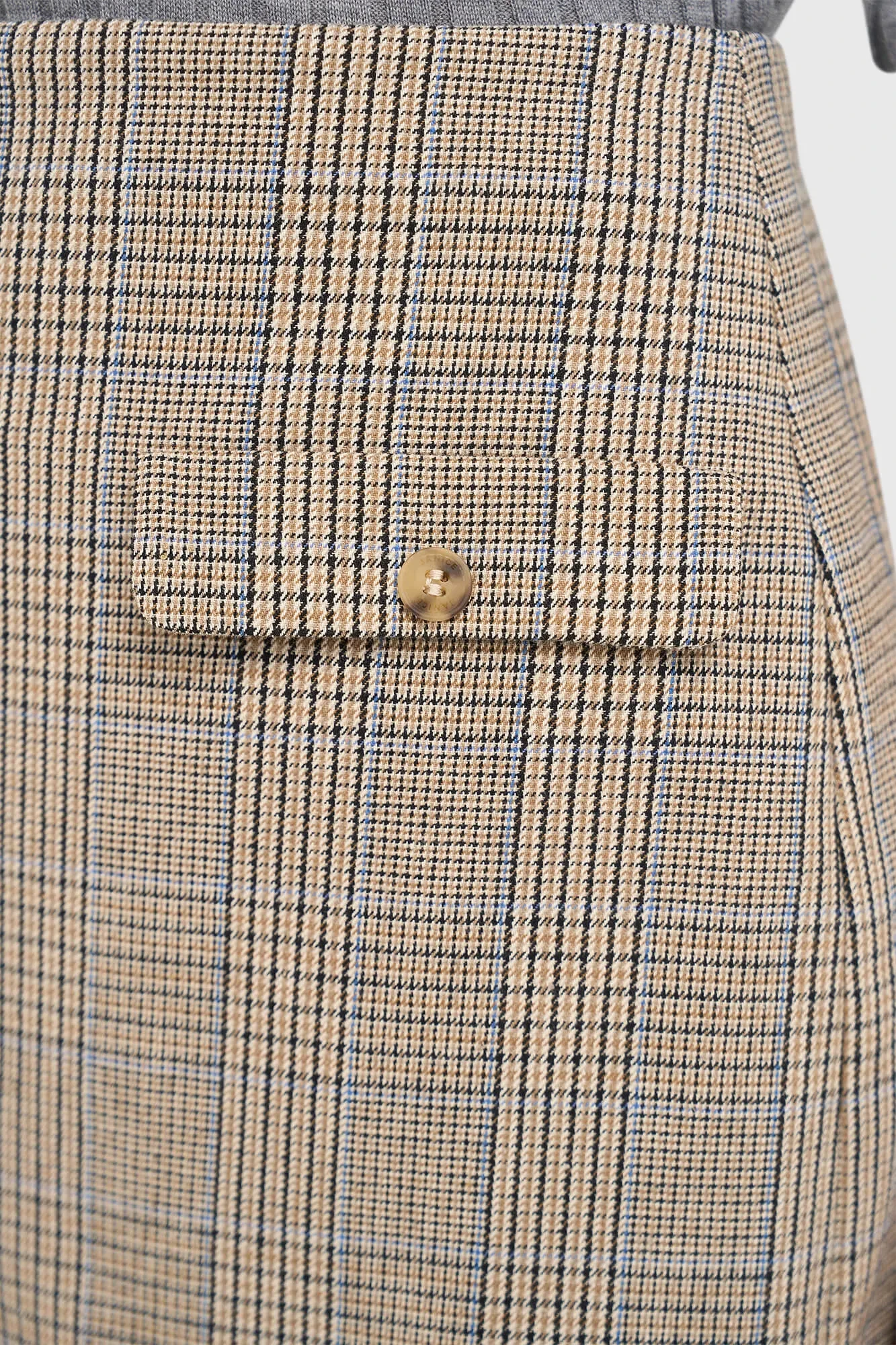 Short Checkered Skirt, Beige