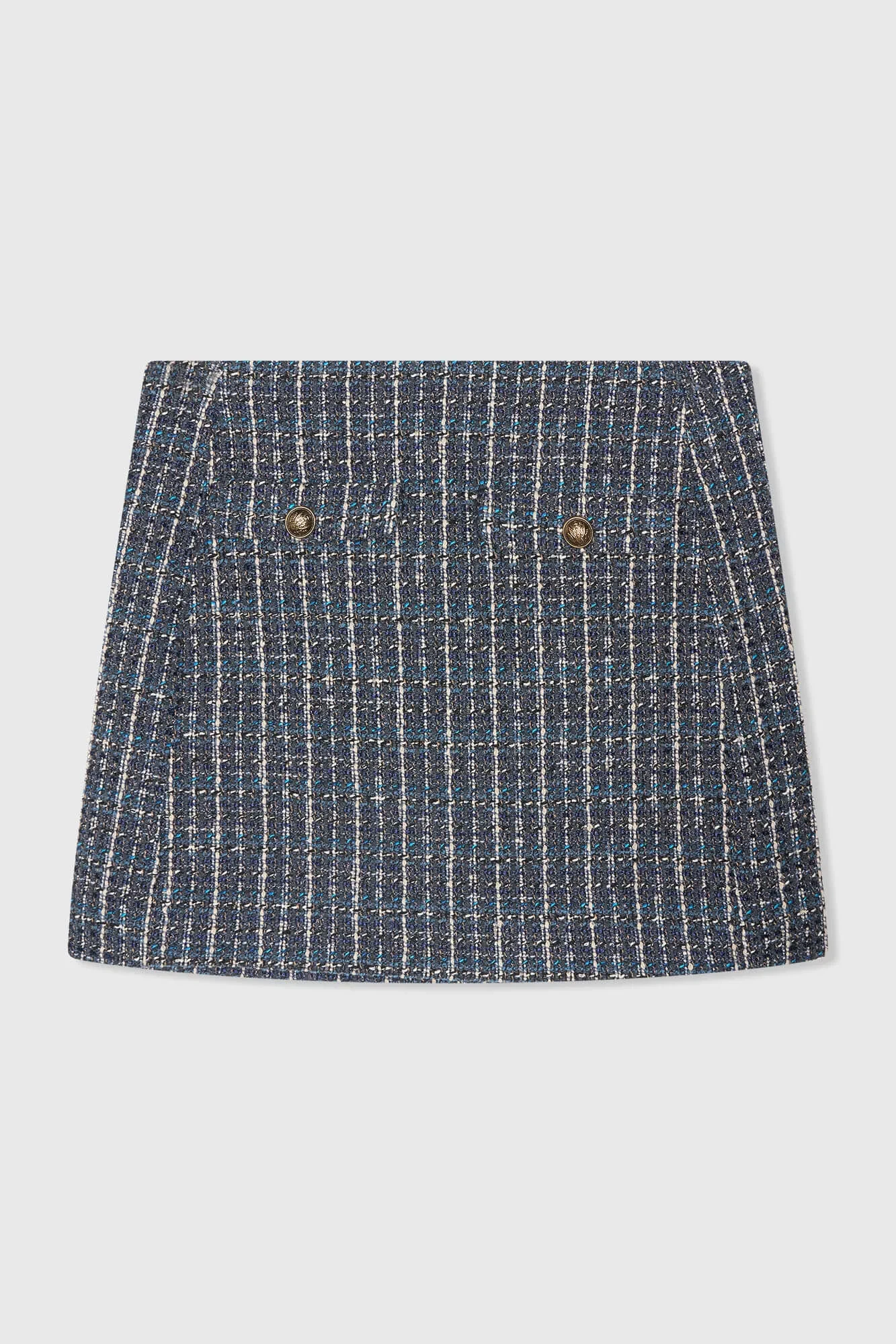 Rok Kort Tweed Nade Blauw