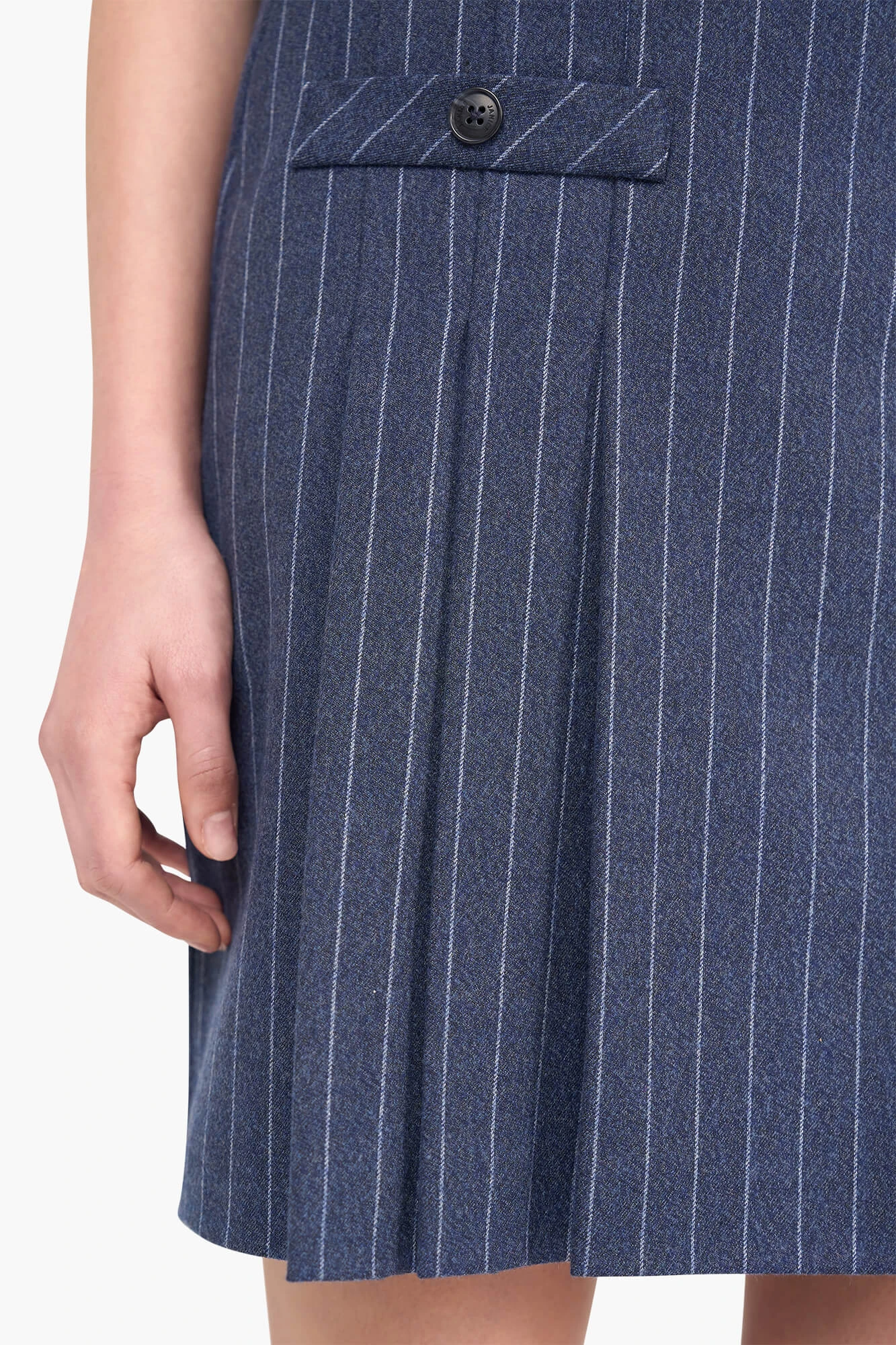 Saint Blue Pleated Pencil Skirt