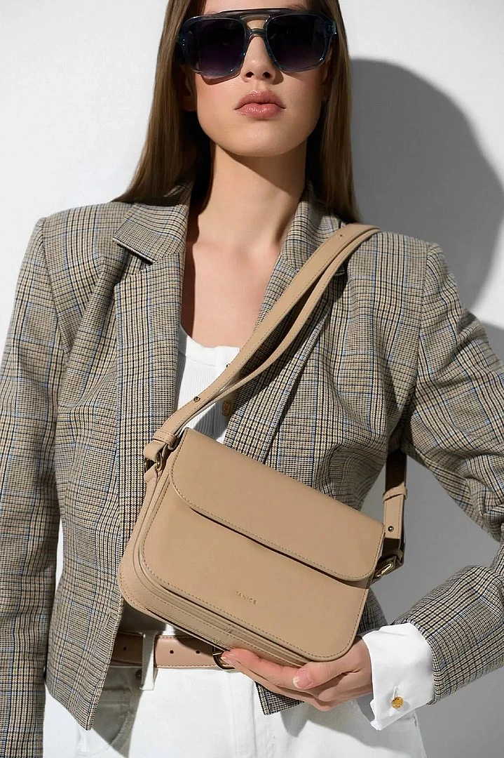 Lederhandtasche für Damen Elias Beige