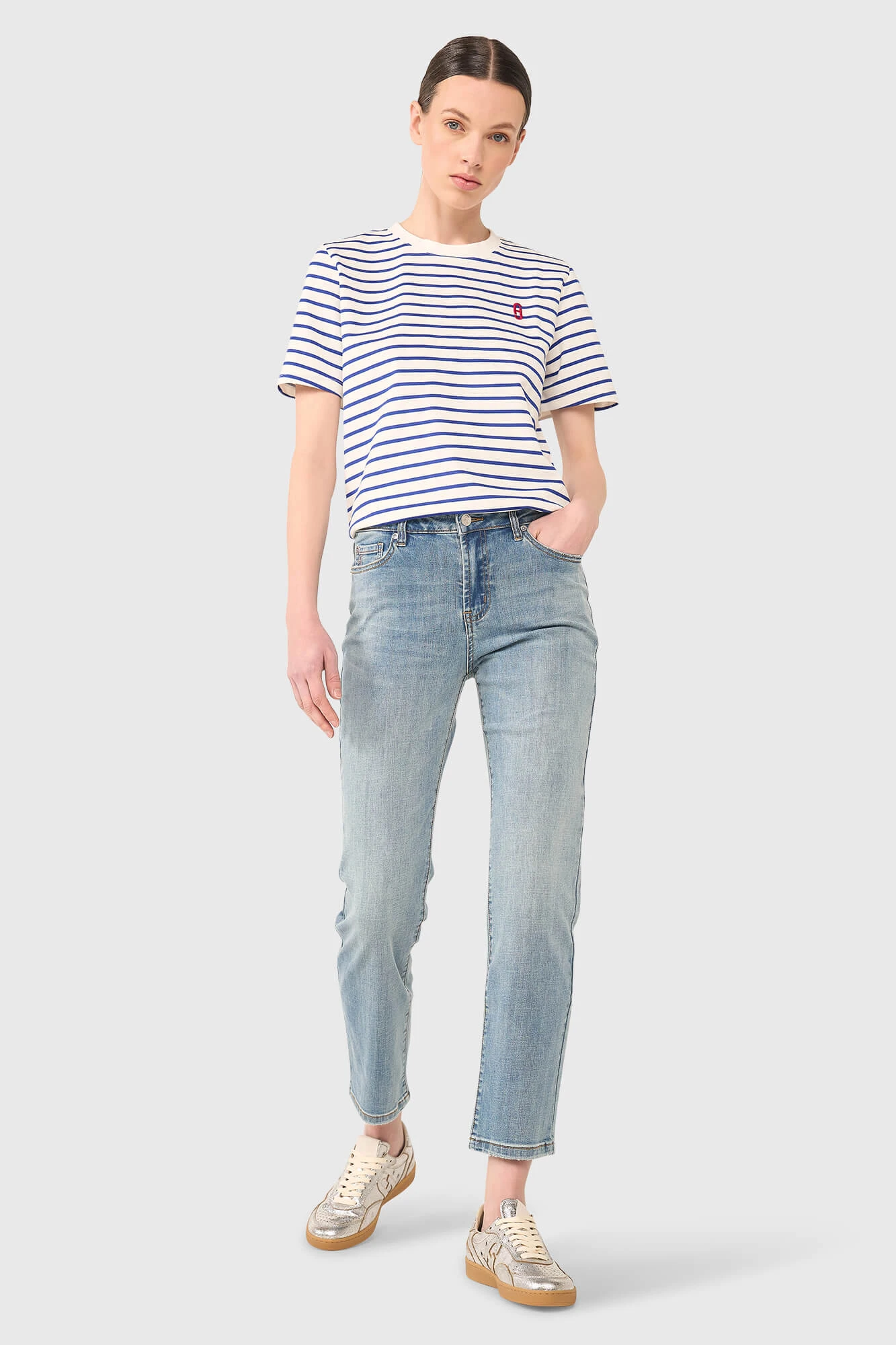 Rock Shirt Gestreept Licht Blauw