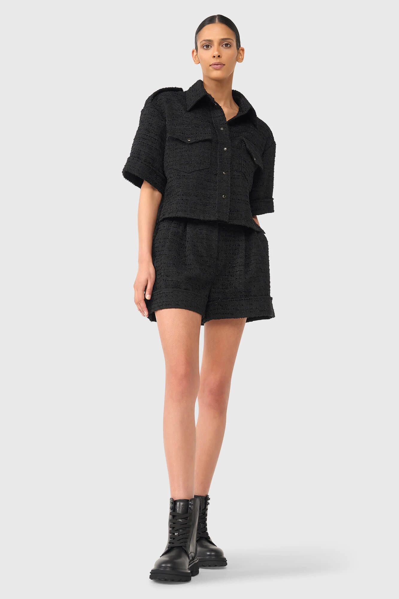 Arthur Schwarzes Tweed mit Lurex