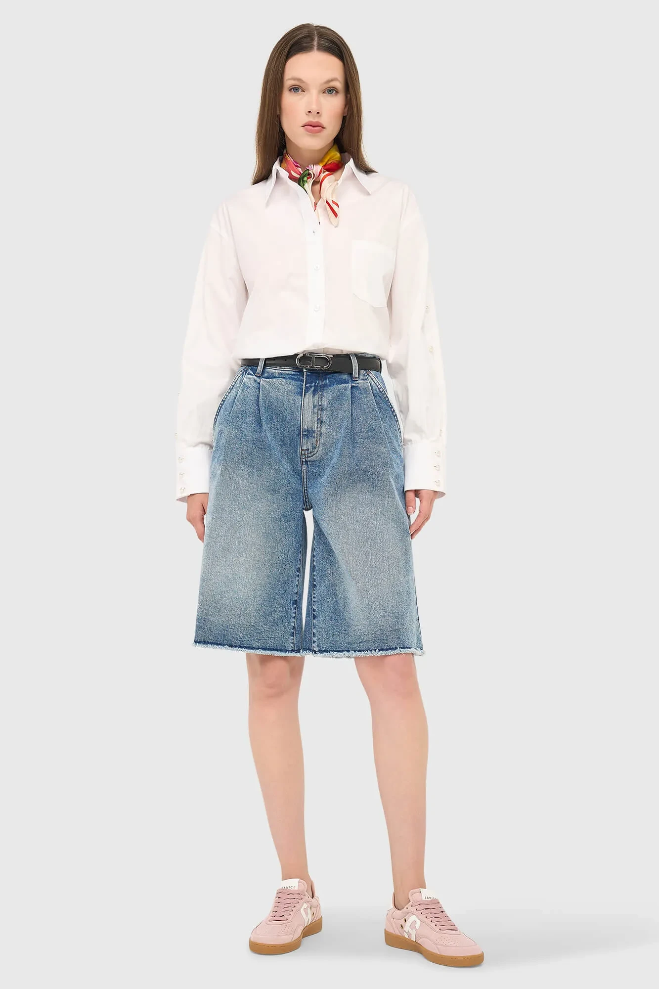 Women's Denim Shorts, Dime Blue, Size 379
