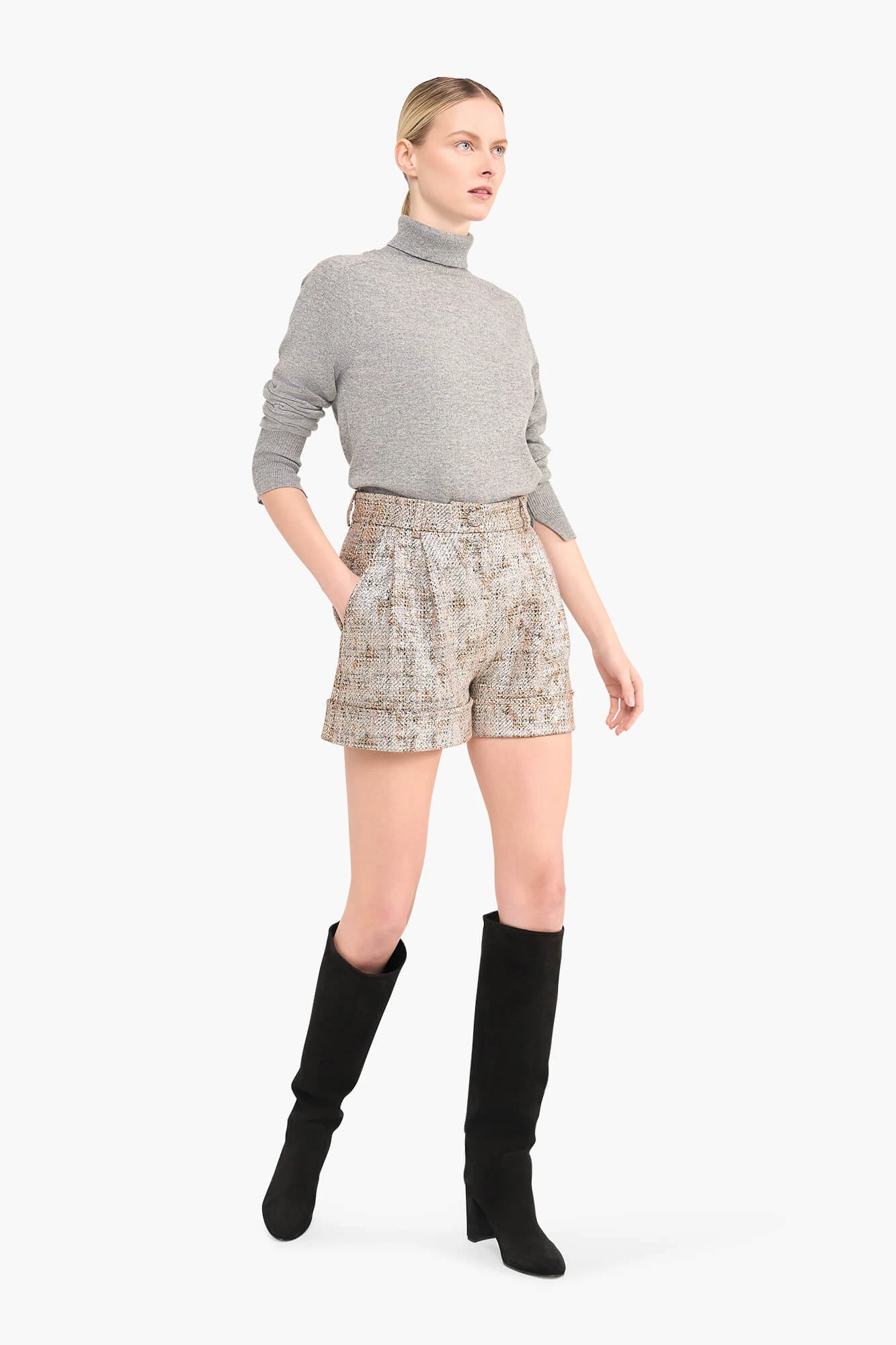 Shortje Dames Arthur Bruin Zilver Metallic