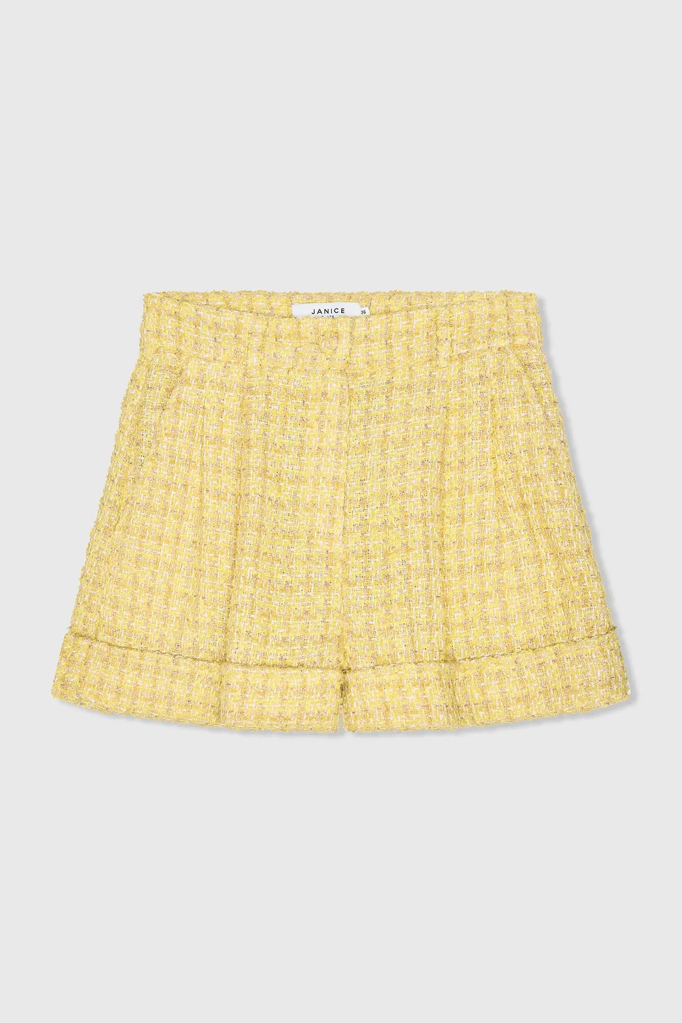 Damen-Shorts aus Tweed, Modell „Arthur“, gelb