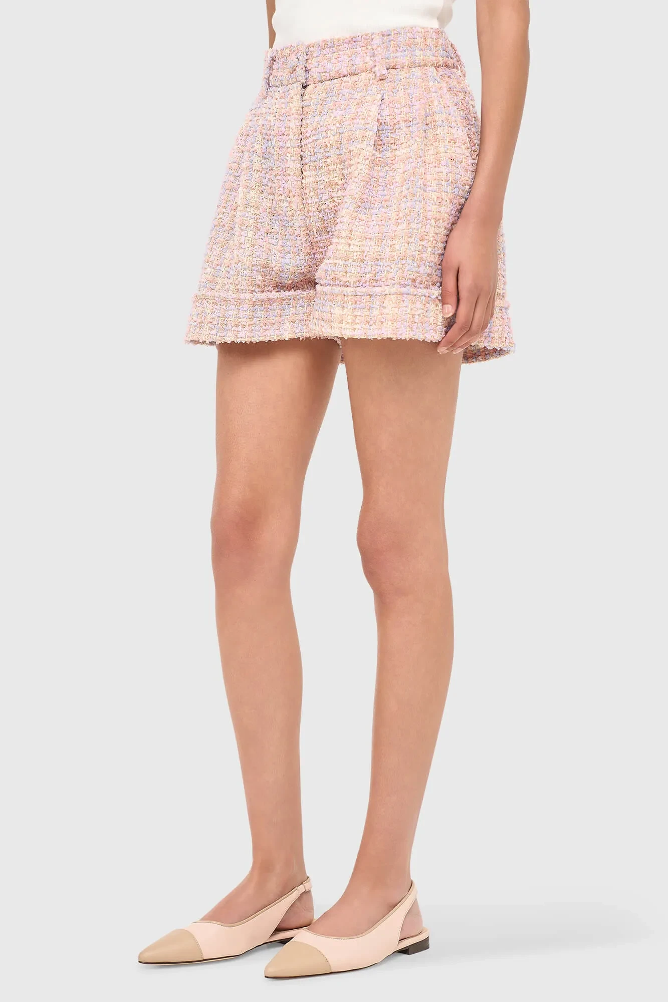 Damen-Shorts aus Tweed, Modell Arthur, lila