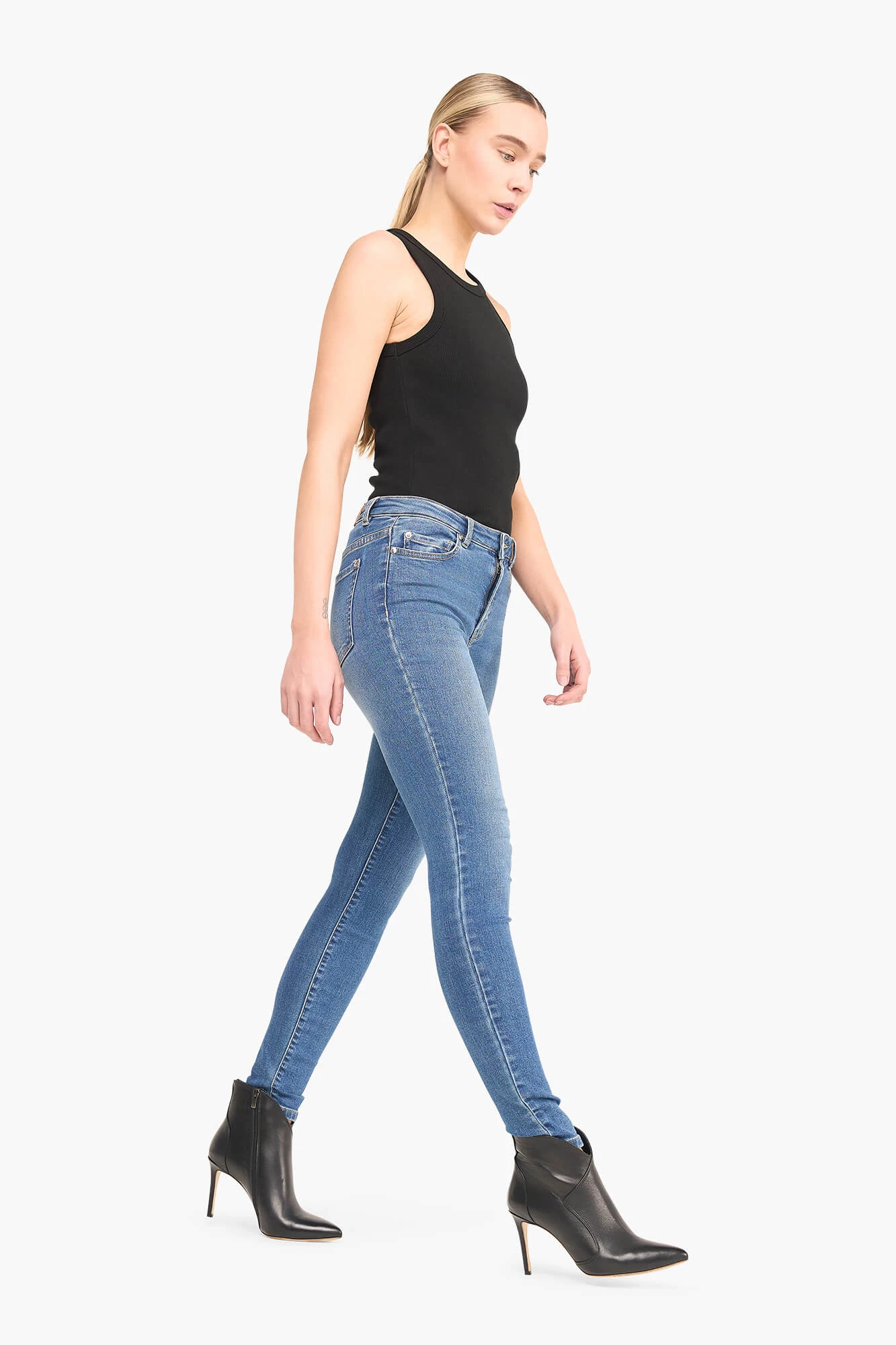 Women's High-Waisted Skinny Jeans in Rocket Blue 111