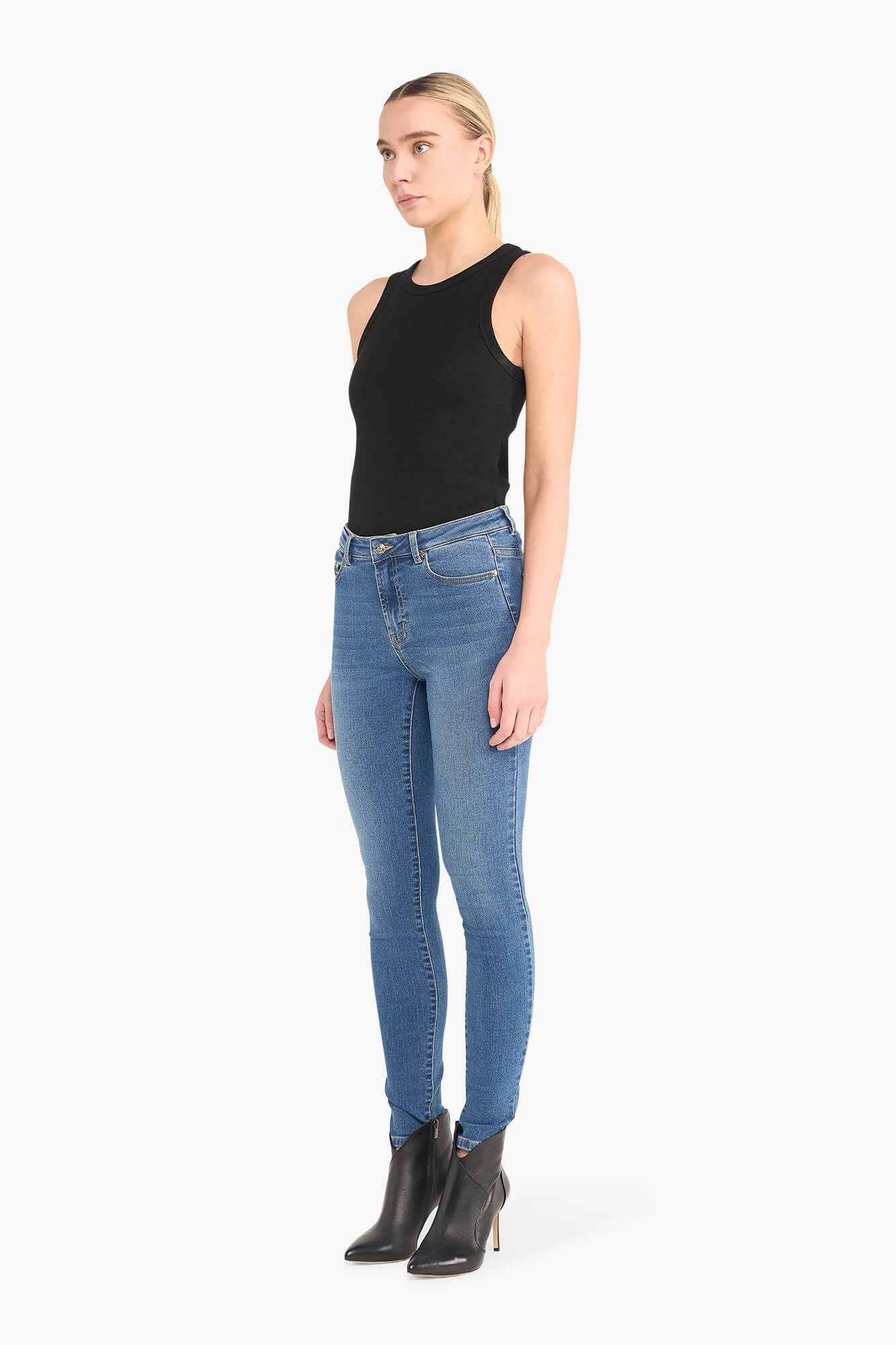 Women's High-Waisted Skinny Jeans in Rocket Blue 111