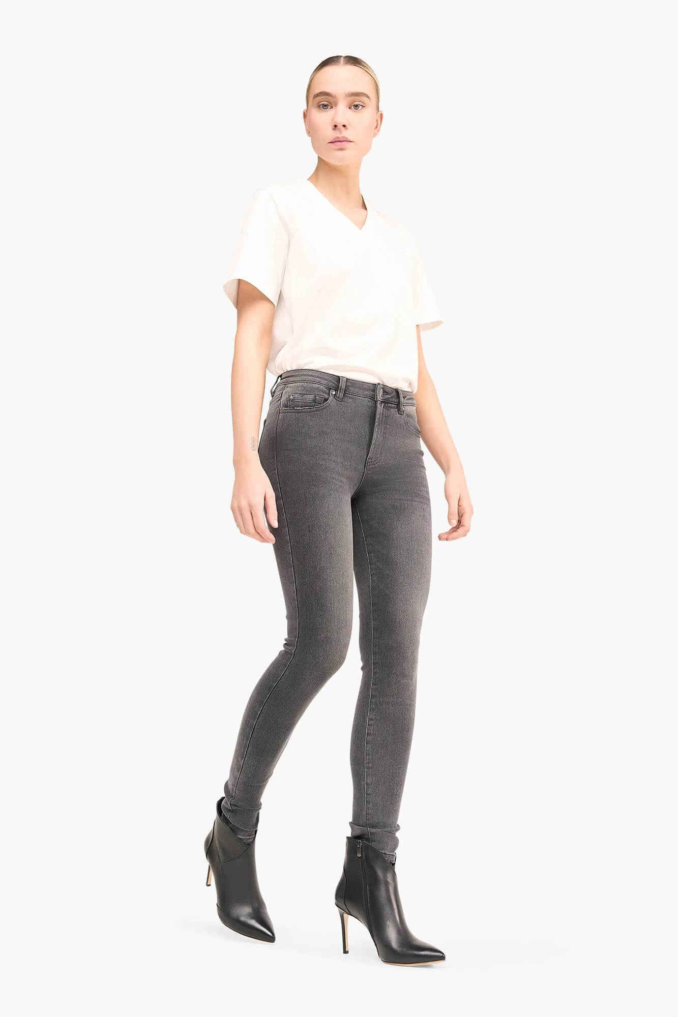 Skinny-Jeans für Damen, hohe Taille, Rocket, Grau, 415