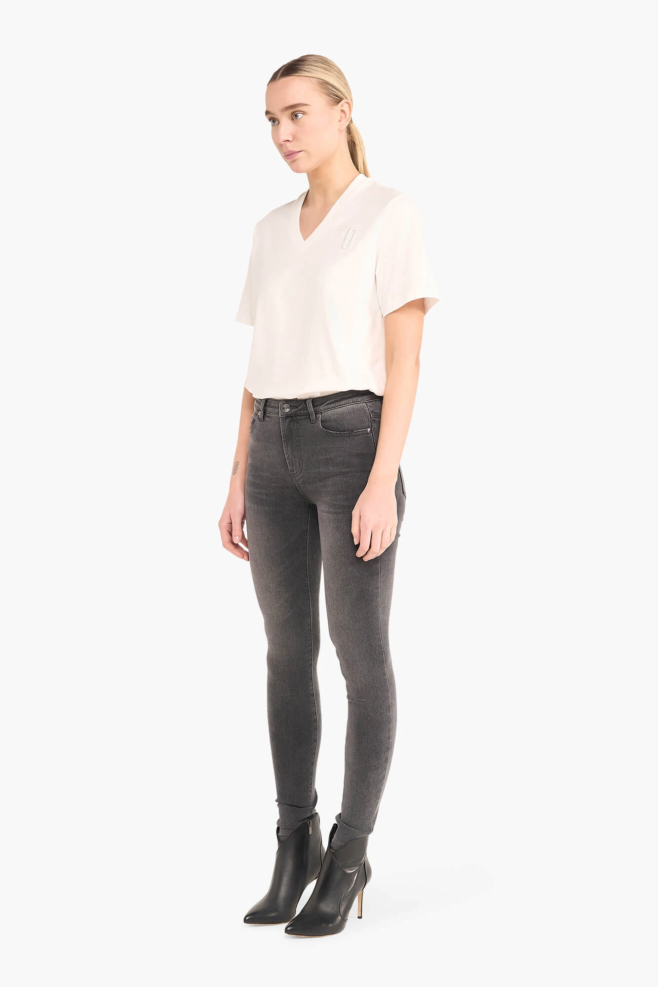 Skinny-Jeans für Damen, hohe Taille, Rocket, Grau, 415