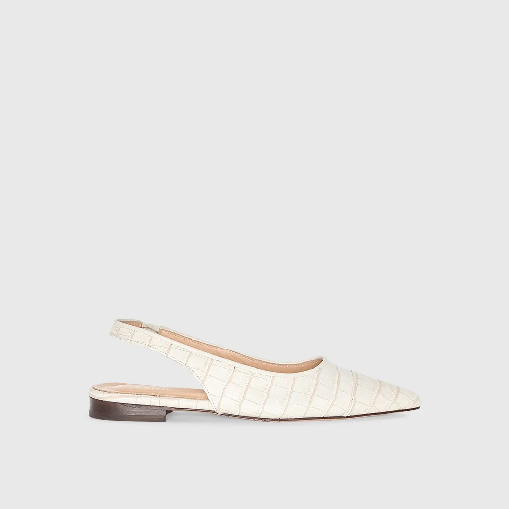 Slingback Dames Schoen Leer Alain Off White Croco