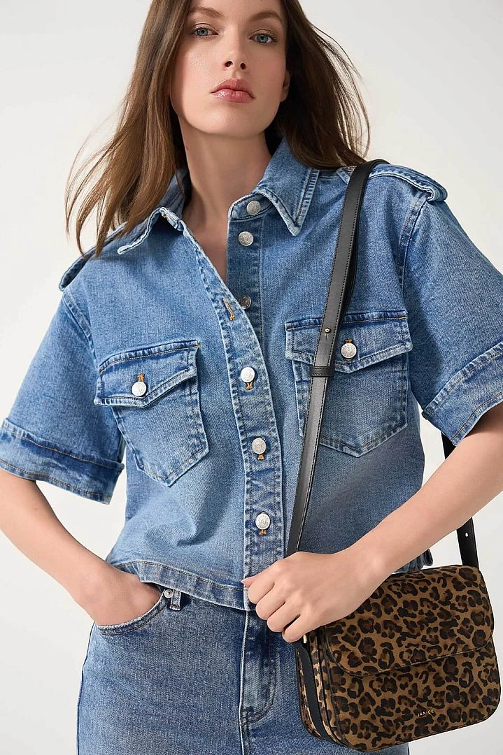 Denim Blouse Dames Spike Blauw 786