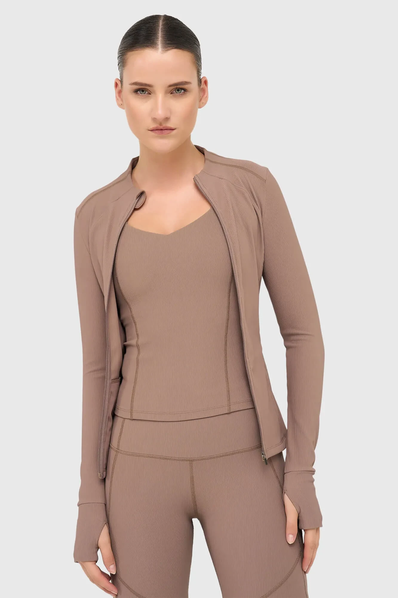 Sportweste für Damen, braun, gerippt, Texas