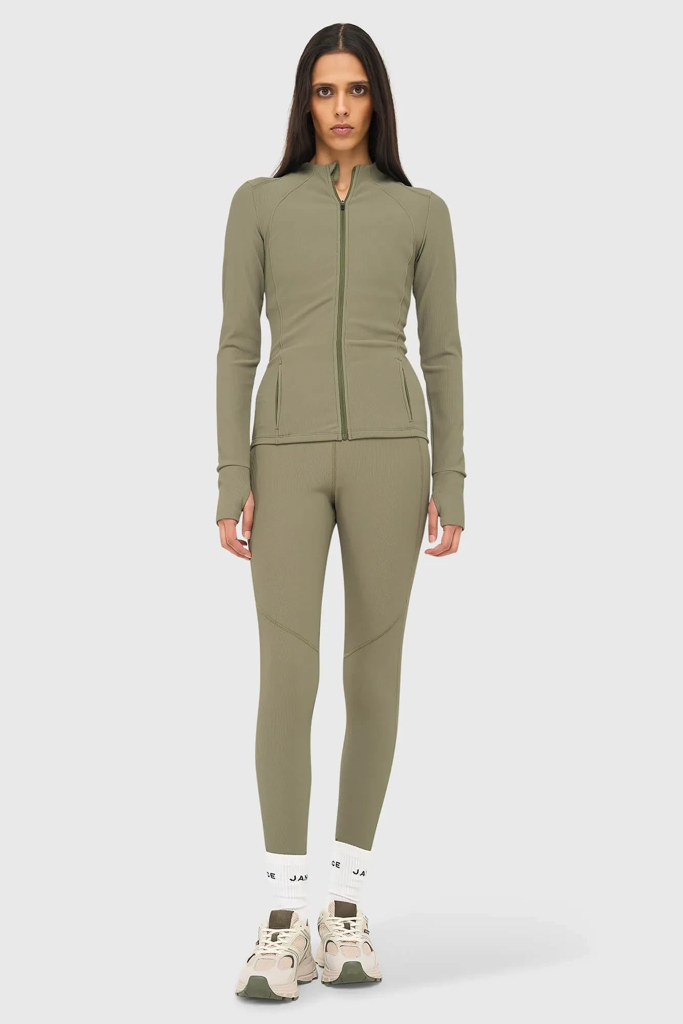 Sportjacke für Damen, grün, gerippt, Texas