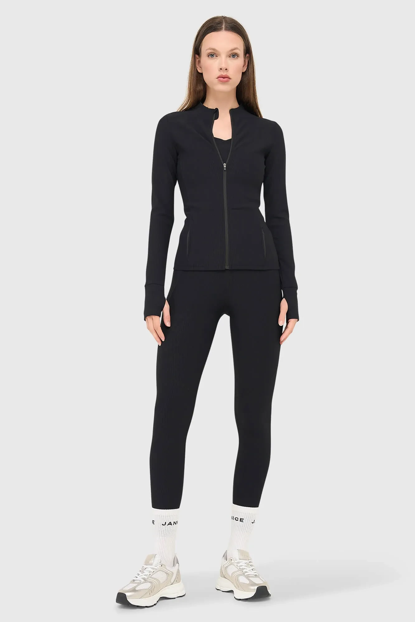 Women's Black Ribbed Texas Sports Jacket