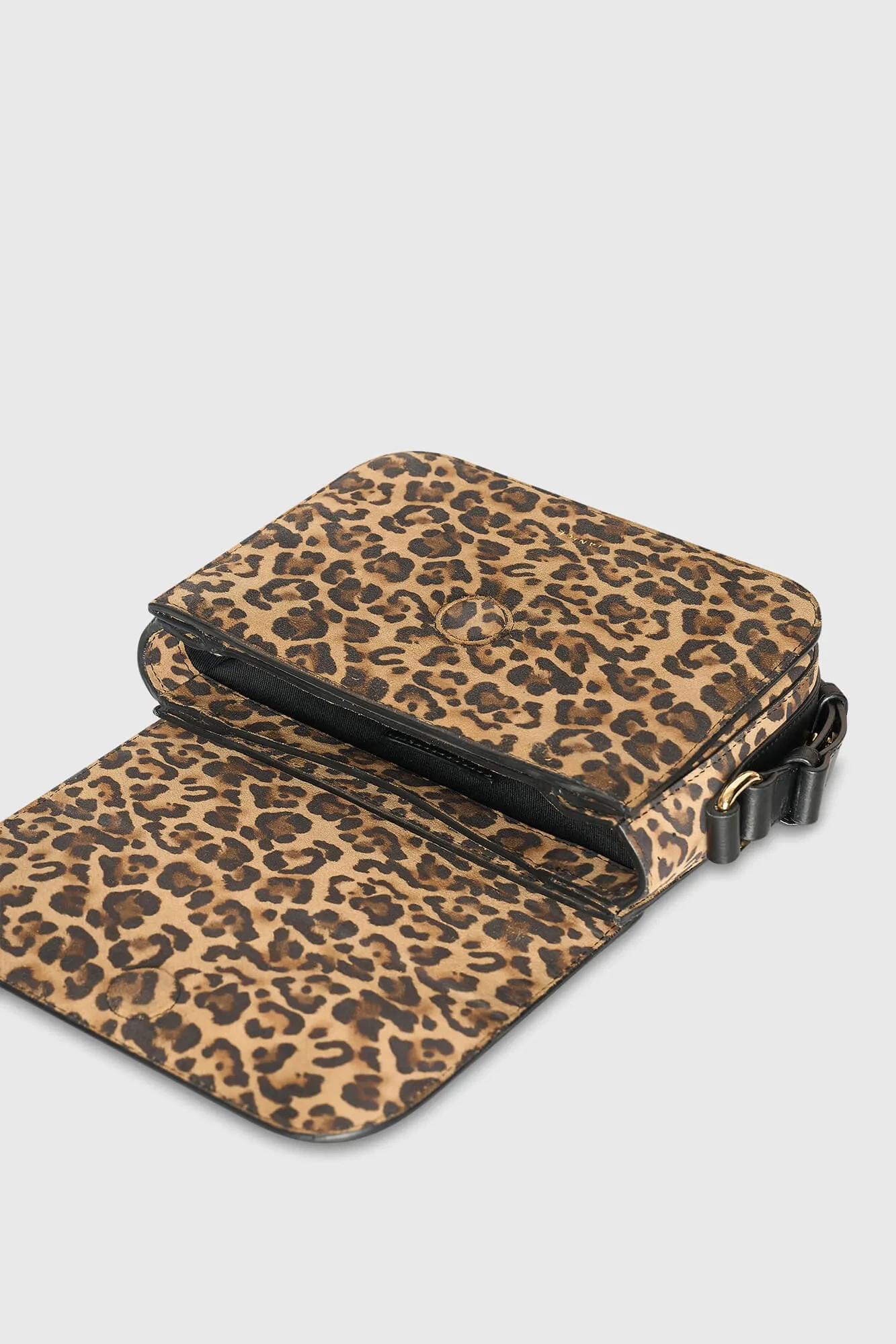 Lederhandtasche für Damen Elias mit Leopardenmuster aus Wildleder