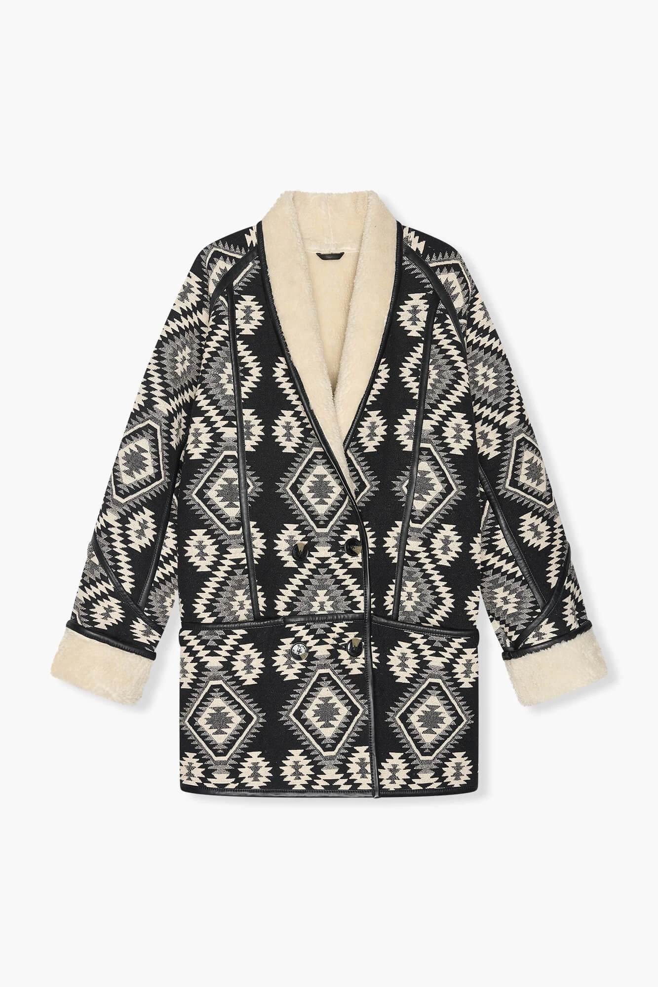 Jas Dames Zwart Creme Raf Jacquard Aztec
