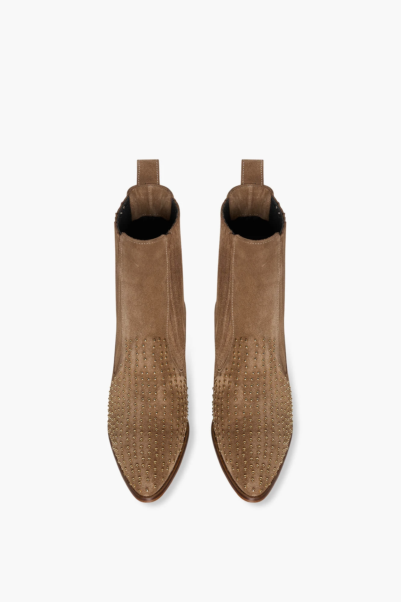 Stiefeletten im Westernstil für Damen aus Wildleder, Modell „Colt“, Farbe Cognac, mit Nieten
