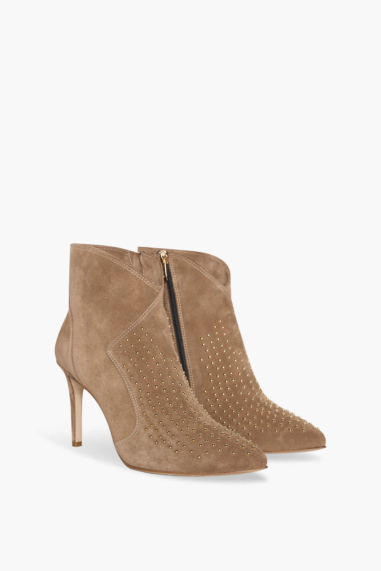 Laarsje Dames Suede Studs Stewart Cognac