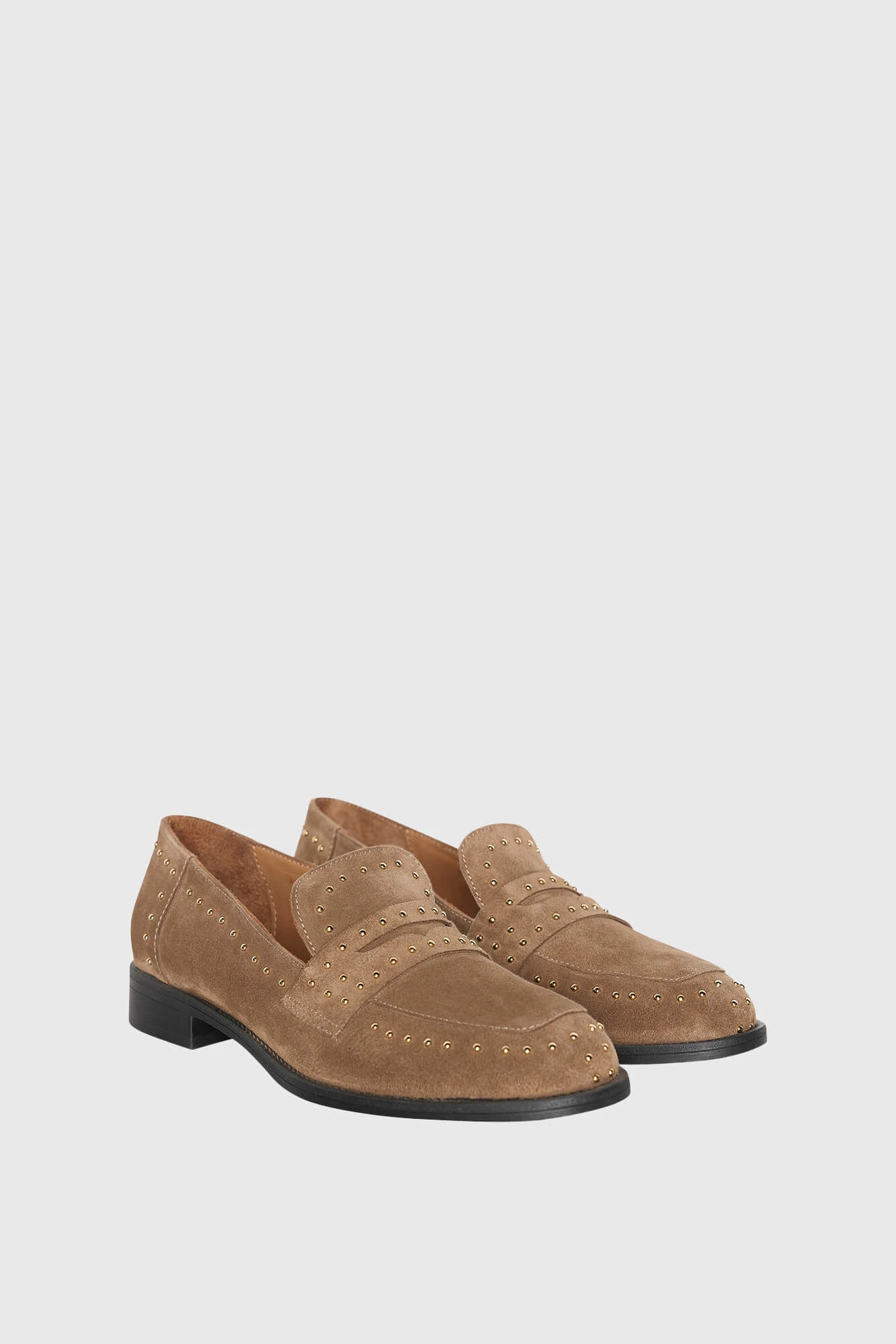 Loafer Dames Suede Studs Blake Cognac